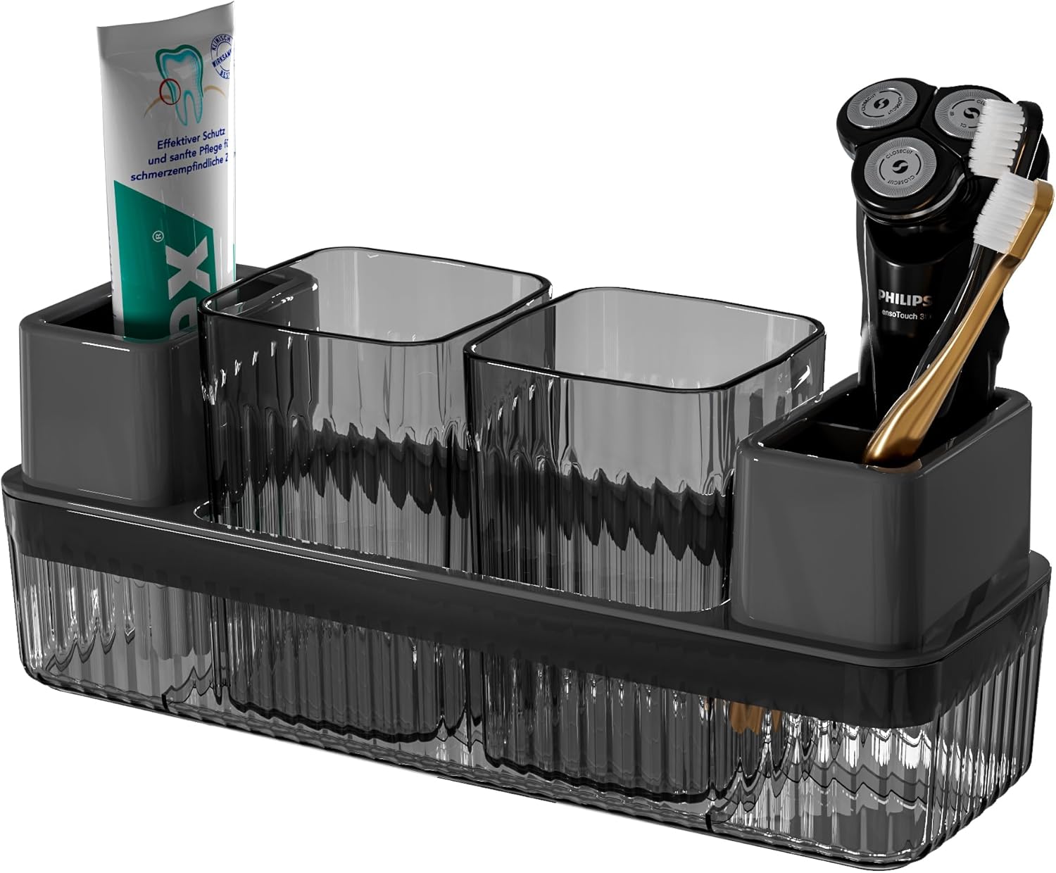 Vowupt Toothbrush Holder Set 2 Cups Organizer