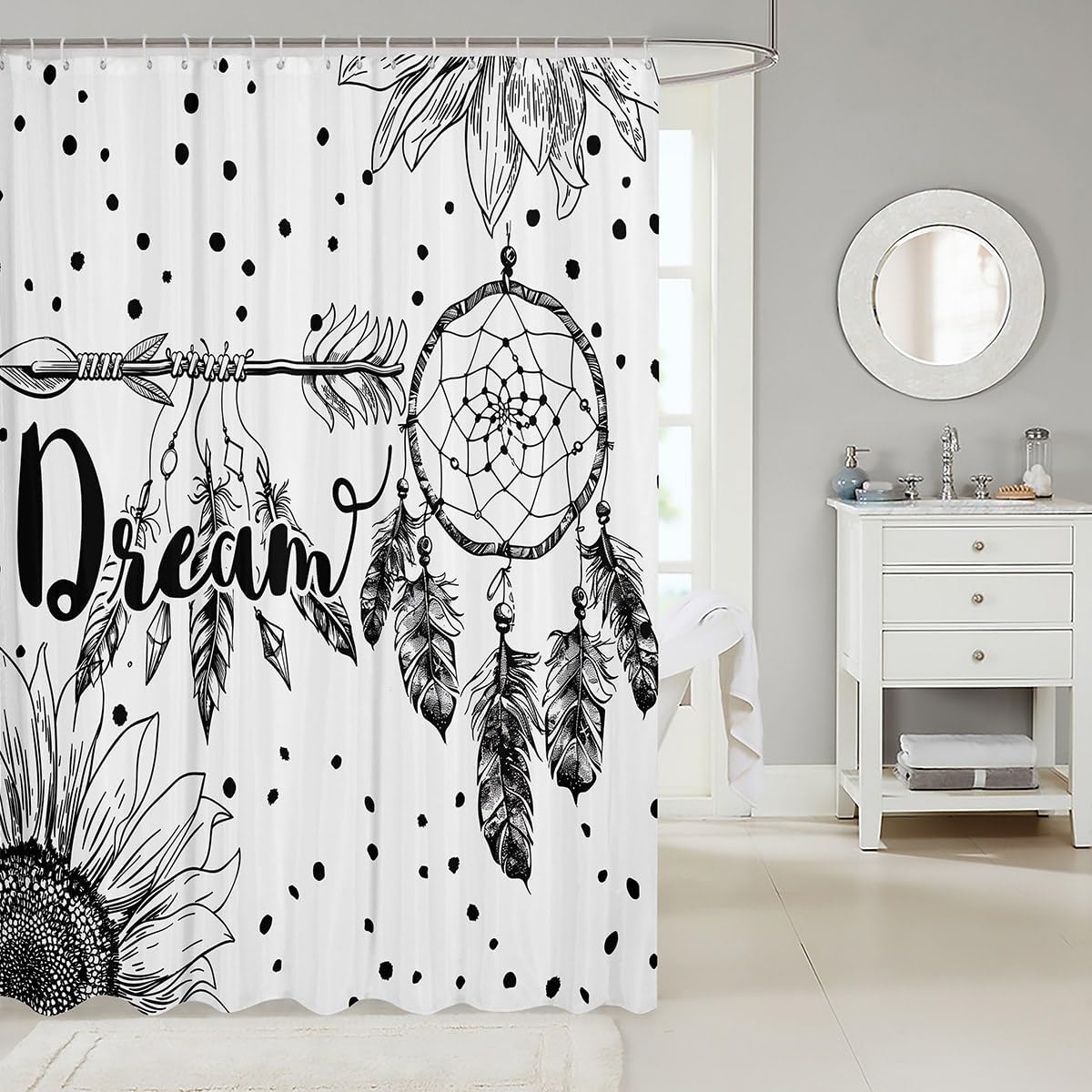 Erosebridal Dream Catcher Shower Curtain Set 72x72