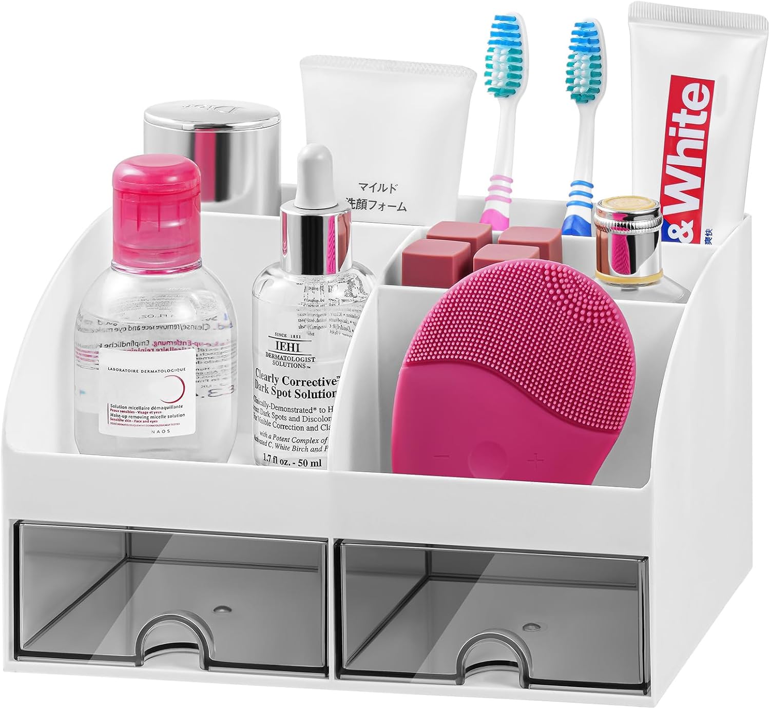 VITVITI Toothbrush Holders with 2 Drawers and 6 Compartments