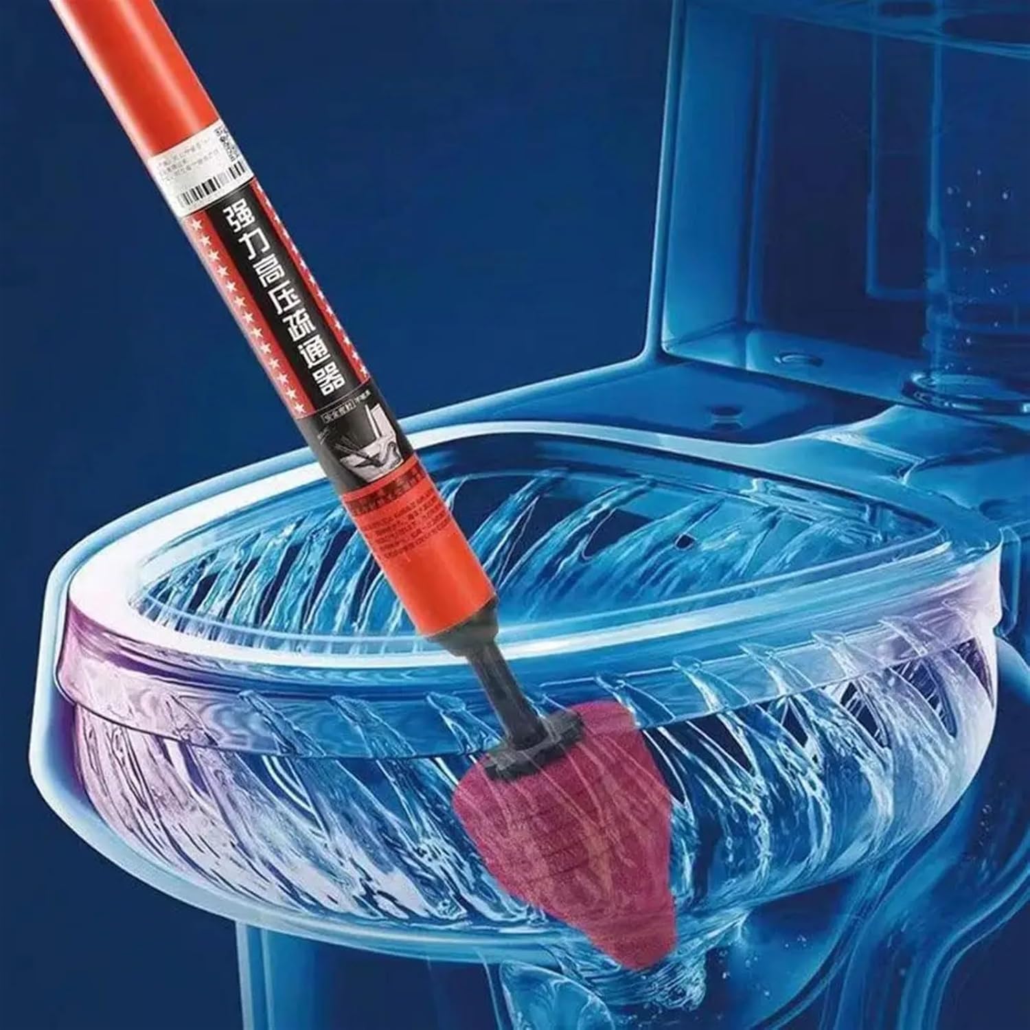 High Pressure Toilet Clog Remover with Durable Plunger Head