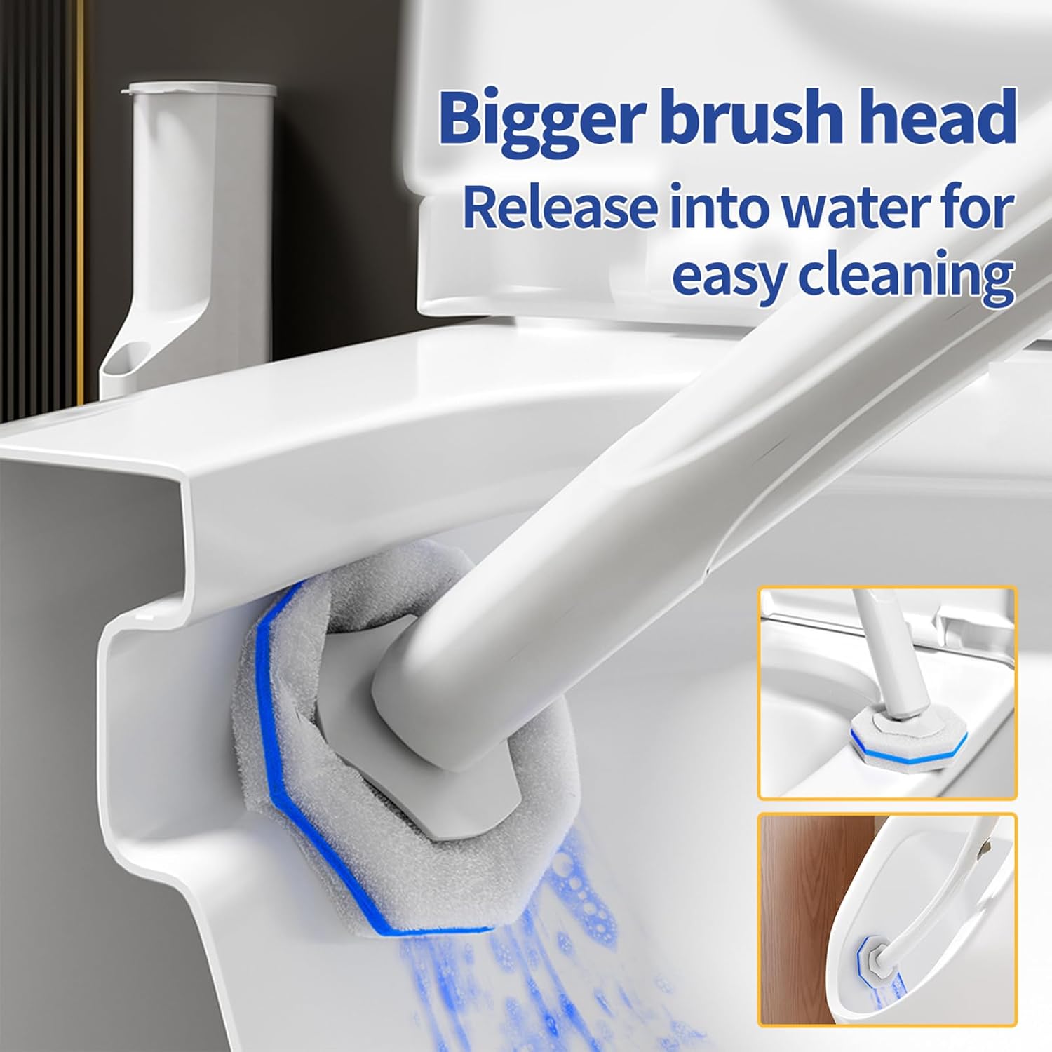Hohoky Toilet Cleaning Set with 2 Wands and 60 Refill Pads