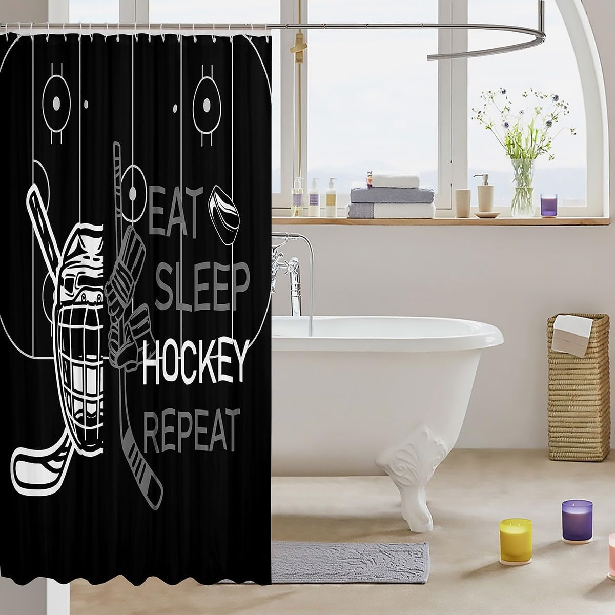 Feelyou Kids Hockey Shower Curtain 72x72 Set