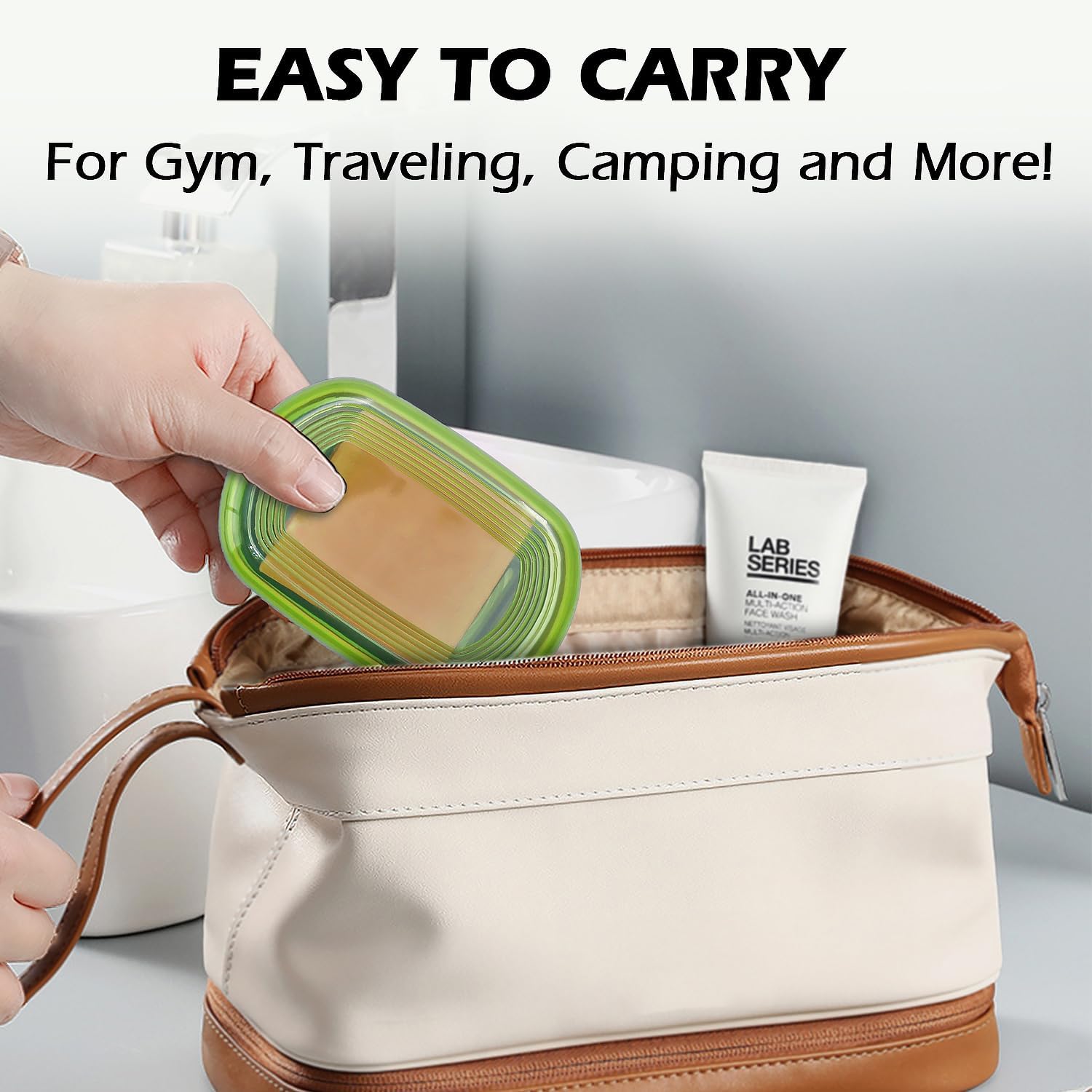 Travel Soap Case with Lid - 3-Layer Design Leak-Proof Portable