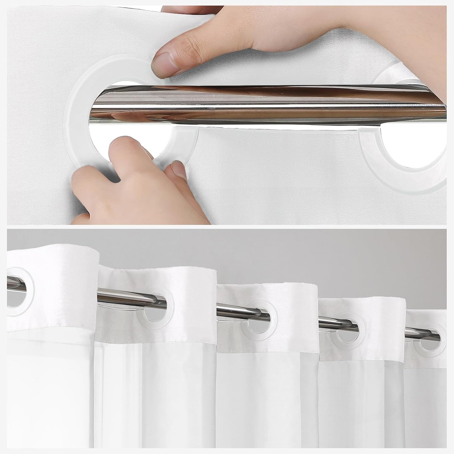 Summout Split Shower Curtain - 72x74 White