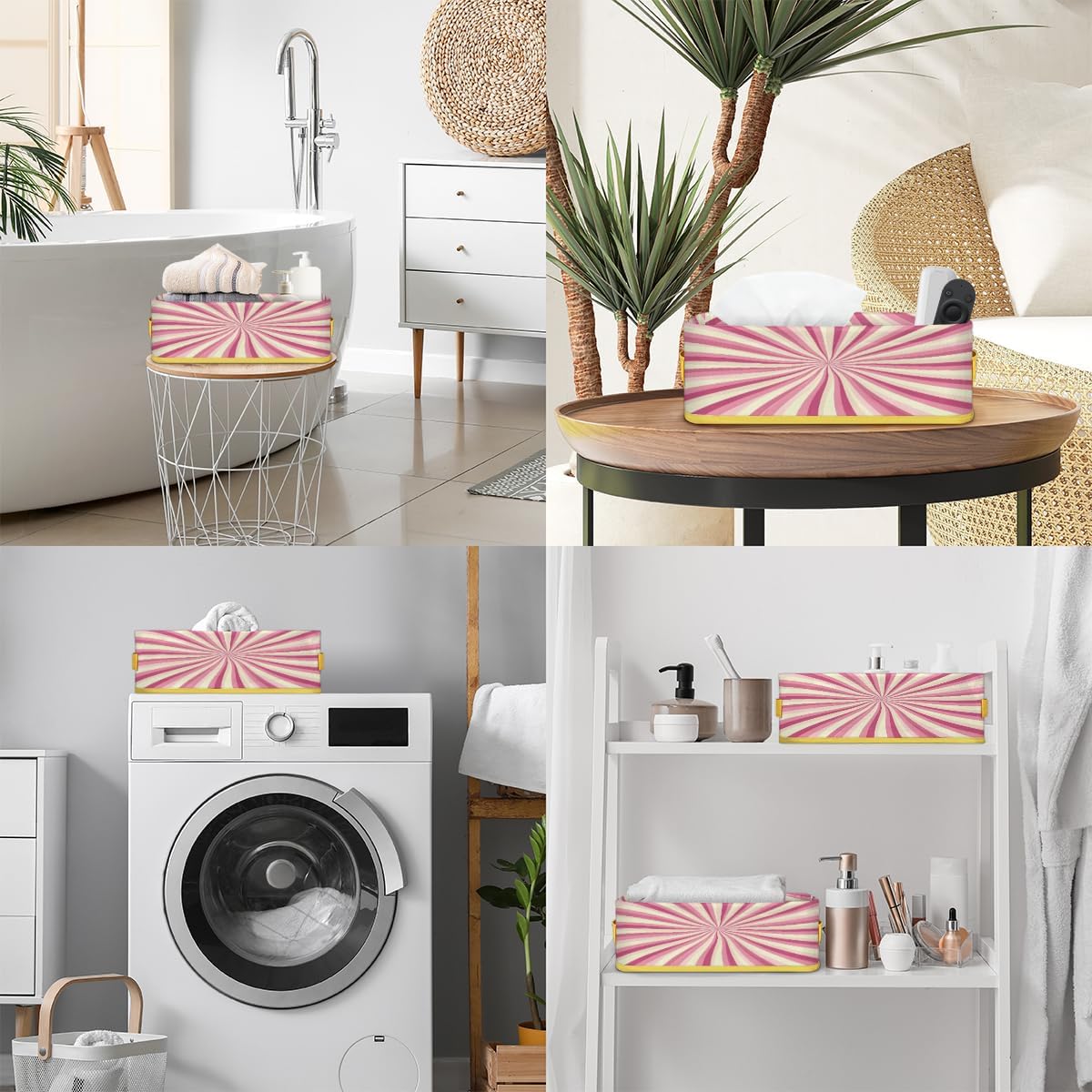 Abstract Swirl Toilet Paper Basket with Handle