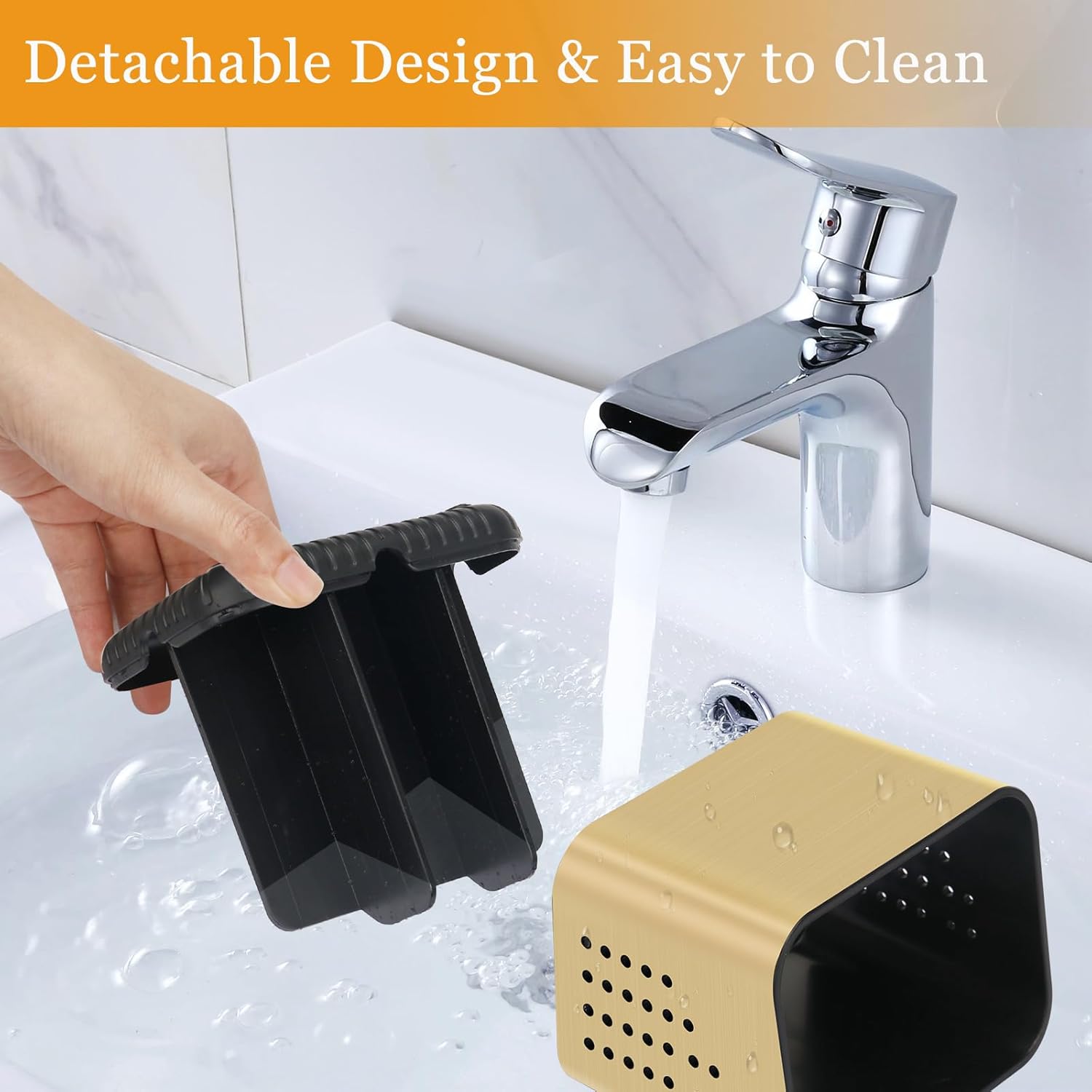 PARKMANI Brushed Gold Toothbrush Holder with Drainage and Ventilation