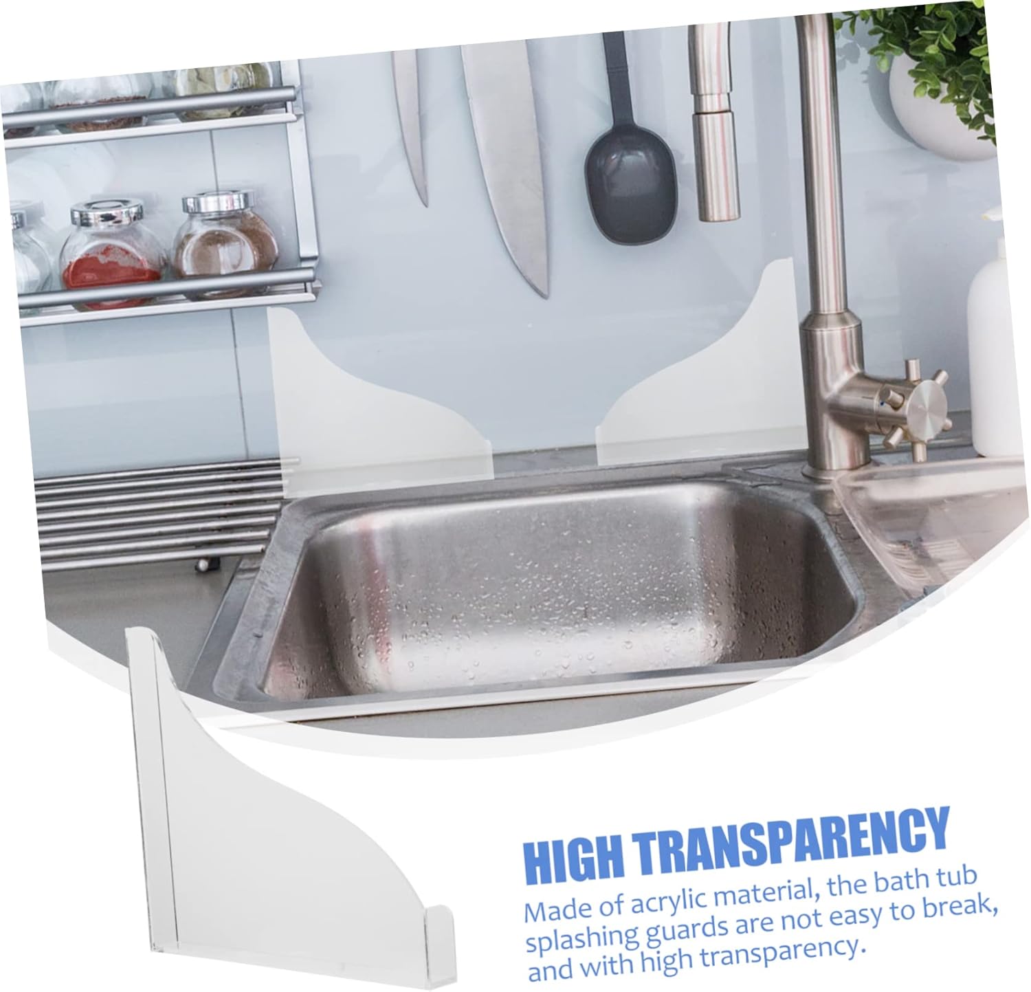 Wakauto Acrylic Bathtub Splash Guards Set Leakproof Easy Install