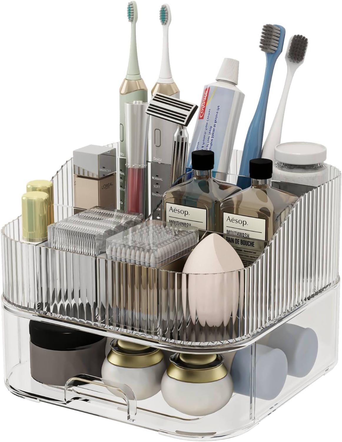 YOOLENS Toothbrush Toothpaste Holder 7 Slots Organizer