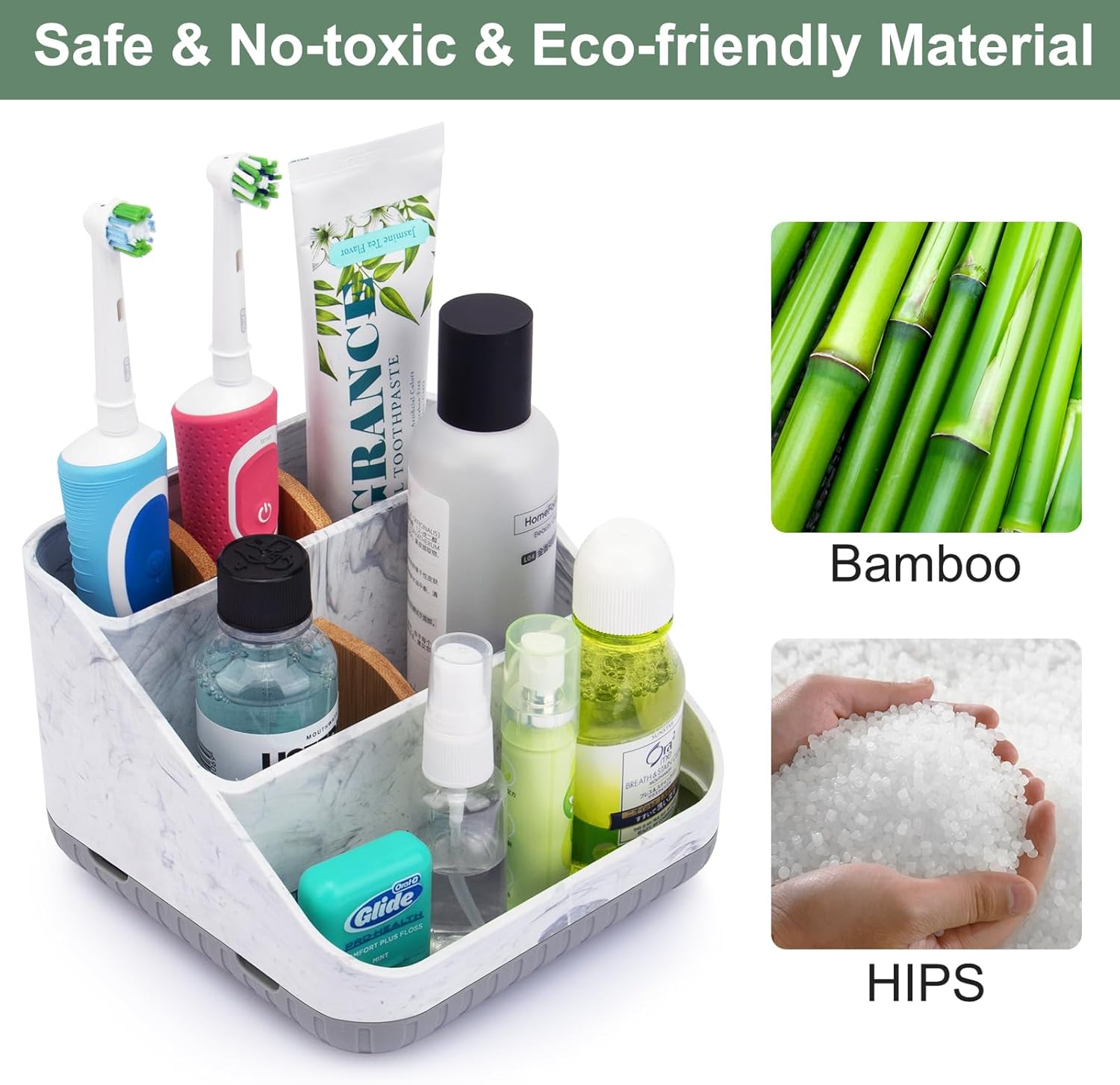 Chintu 6-Slot Marble Toothbrush Holder with Drainage