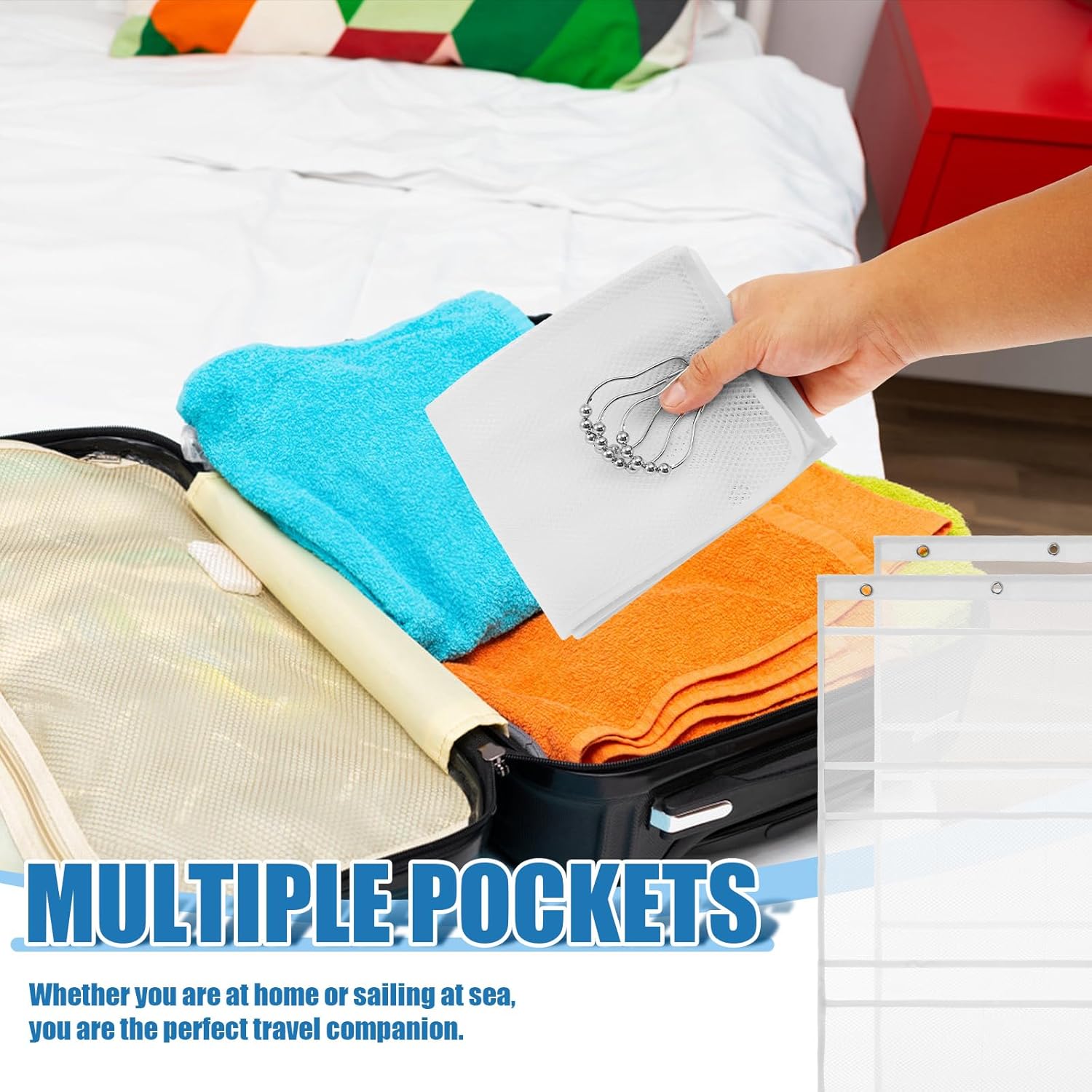 Mesh Shower Caddy with 8 Pockets 255x145in 2 PCS