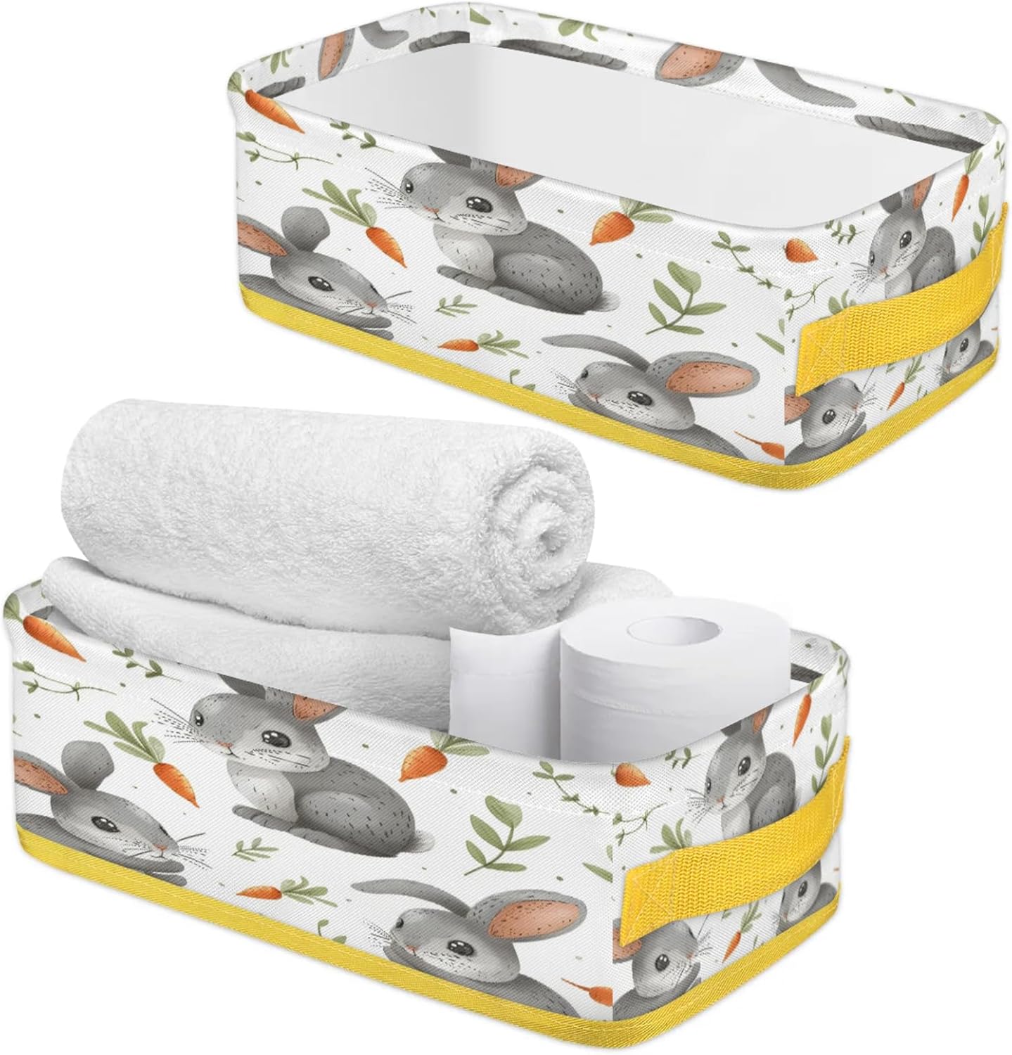 Snatocys Easter Rabbit Carrot Toilet Paper Basket Holder