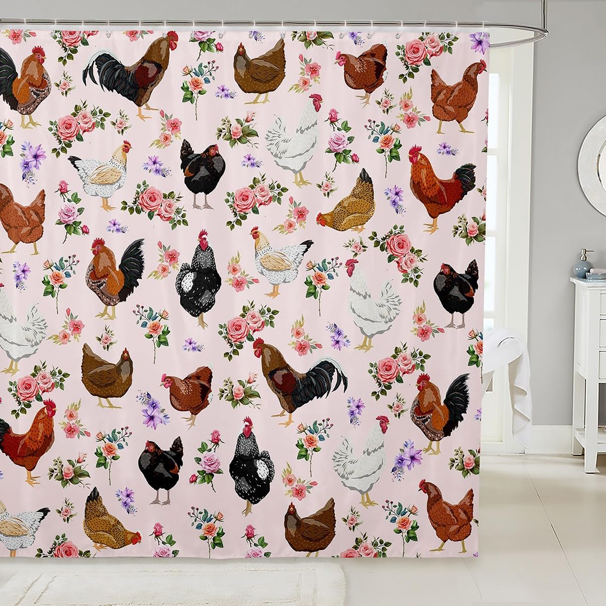 Feelyou 72x78 Inch Cute Animals Shower Curtain Set