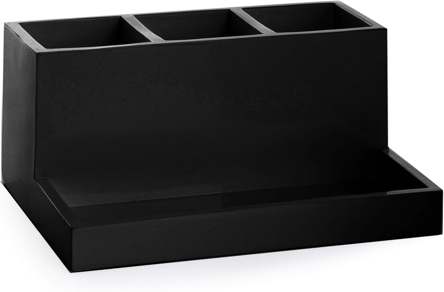 BINO 3 Compartment Organizer - Matte Black Marble Bathroom Accessories