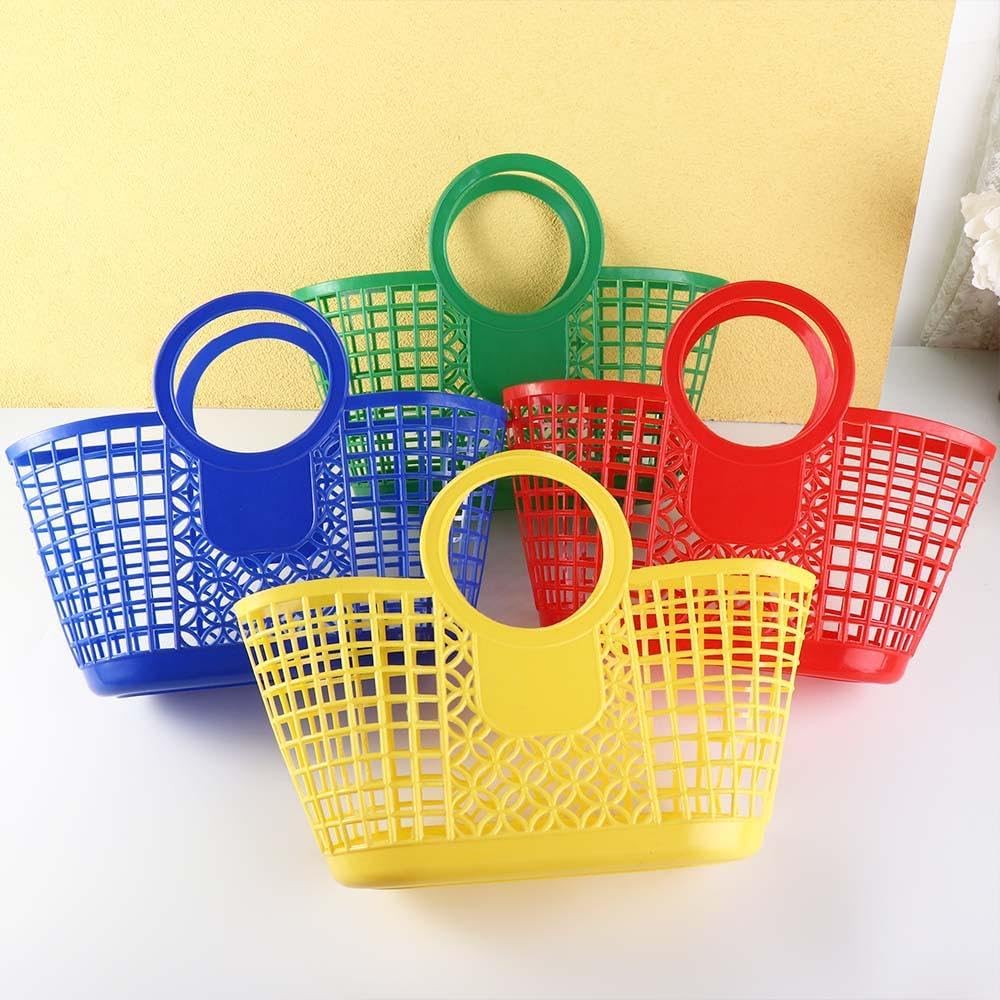 1PCS Durable Hollow Storage Basket for Kitchen and Shower Yellow