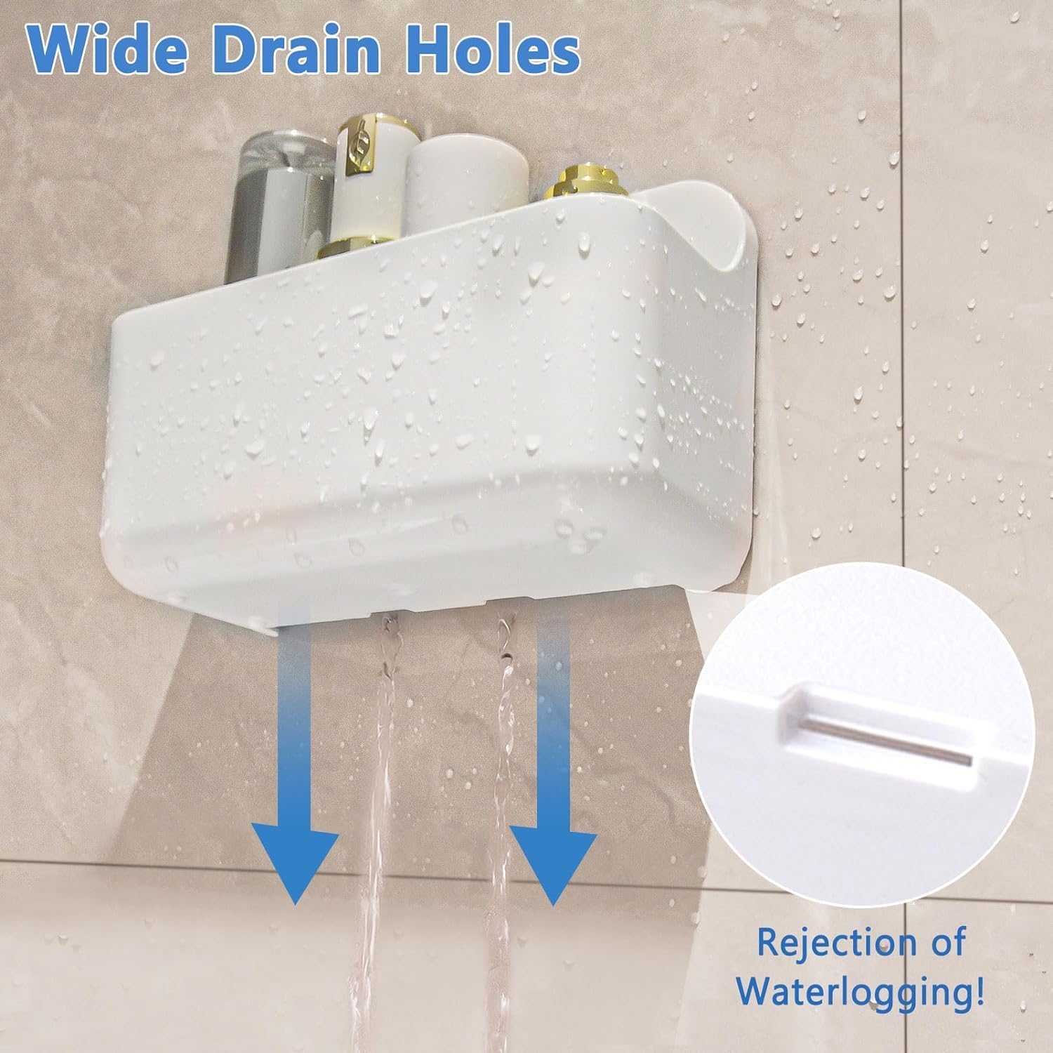 ANRUI Wall Mounted Shower Shelf - White