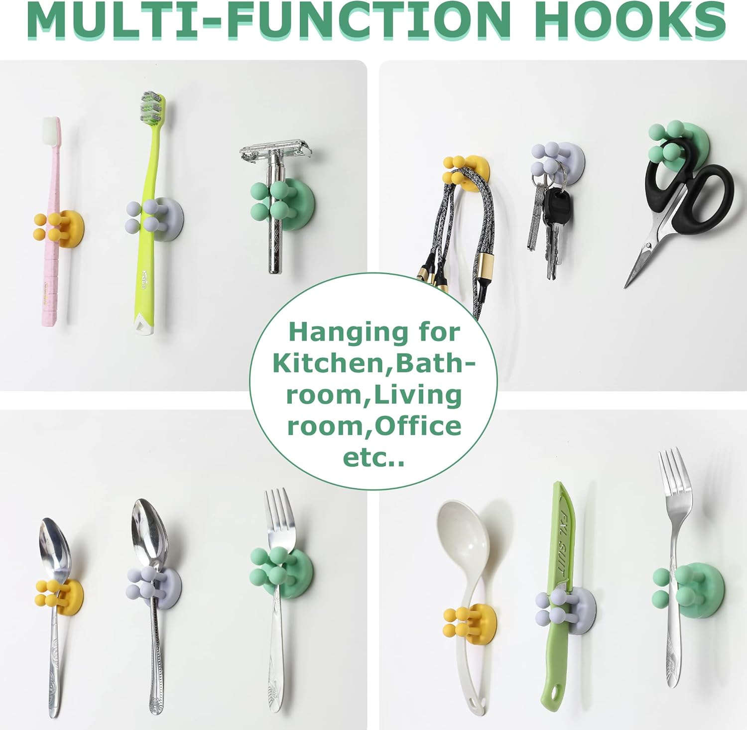 XoYoZo 4 pcs Silicone Multi-Function Hook Holder