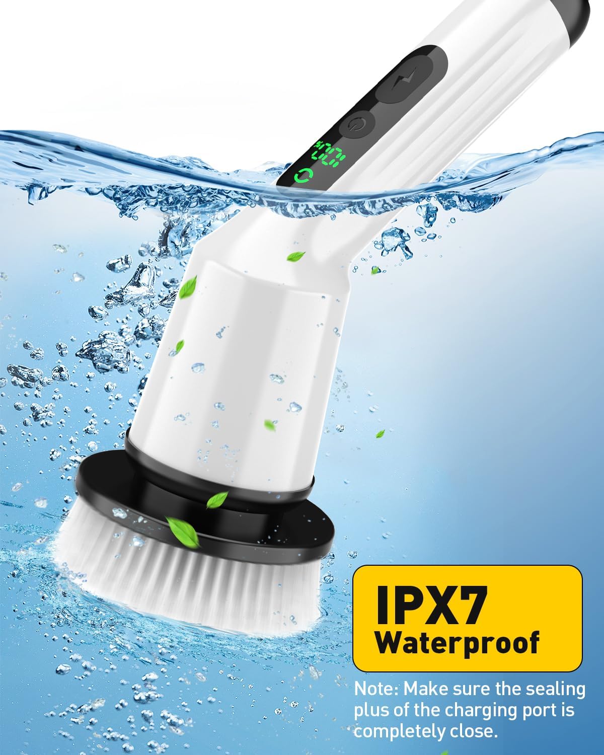 CTMAST Electric Spin Scrubber with IPX7 Waterproof 2 Speed
