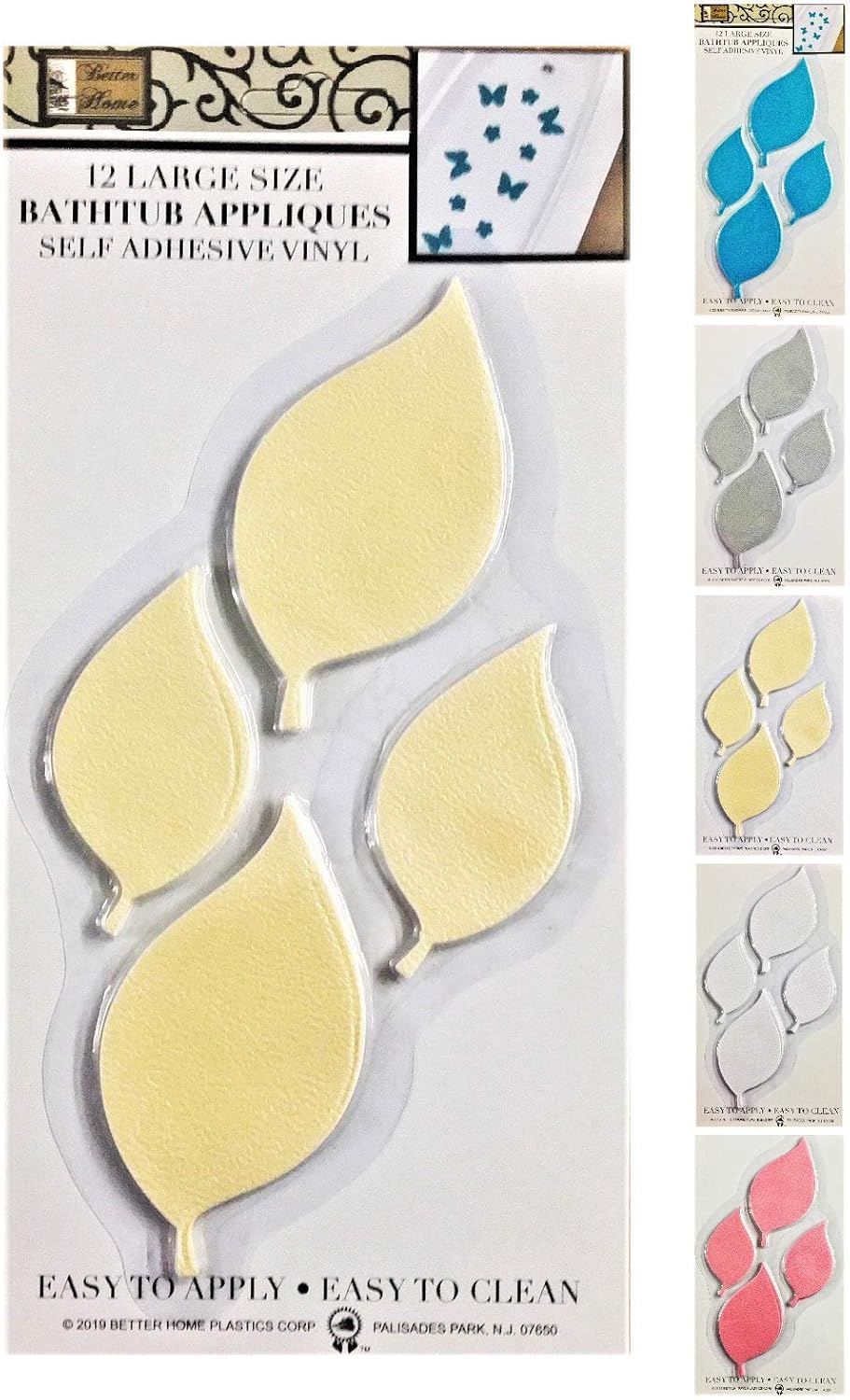 Better Home 12 Leaf Shape Non-Slip Treads for Bathtub and Shower
