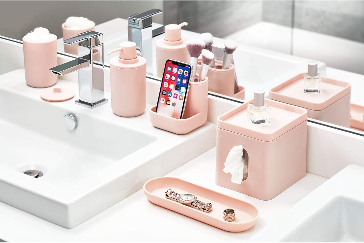 iDesign Cade Toothbrush Holder with 3 Slots Blush