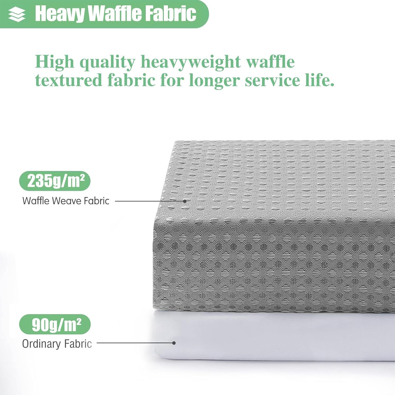 AMM No Hook Waffle Weave Shower Curtain with Snap in Liner Set Gray