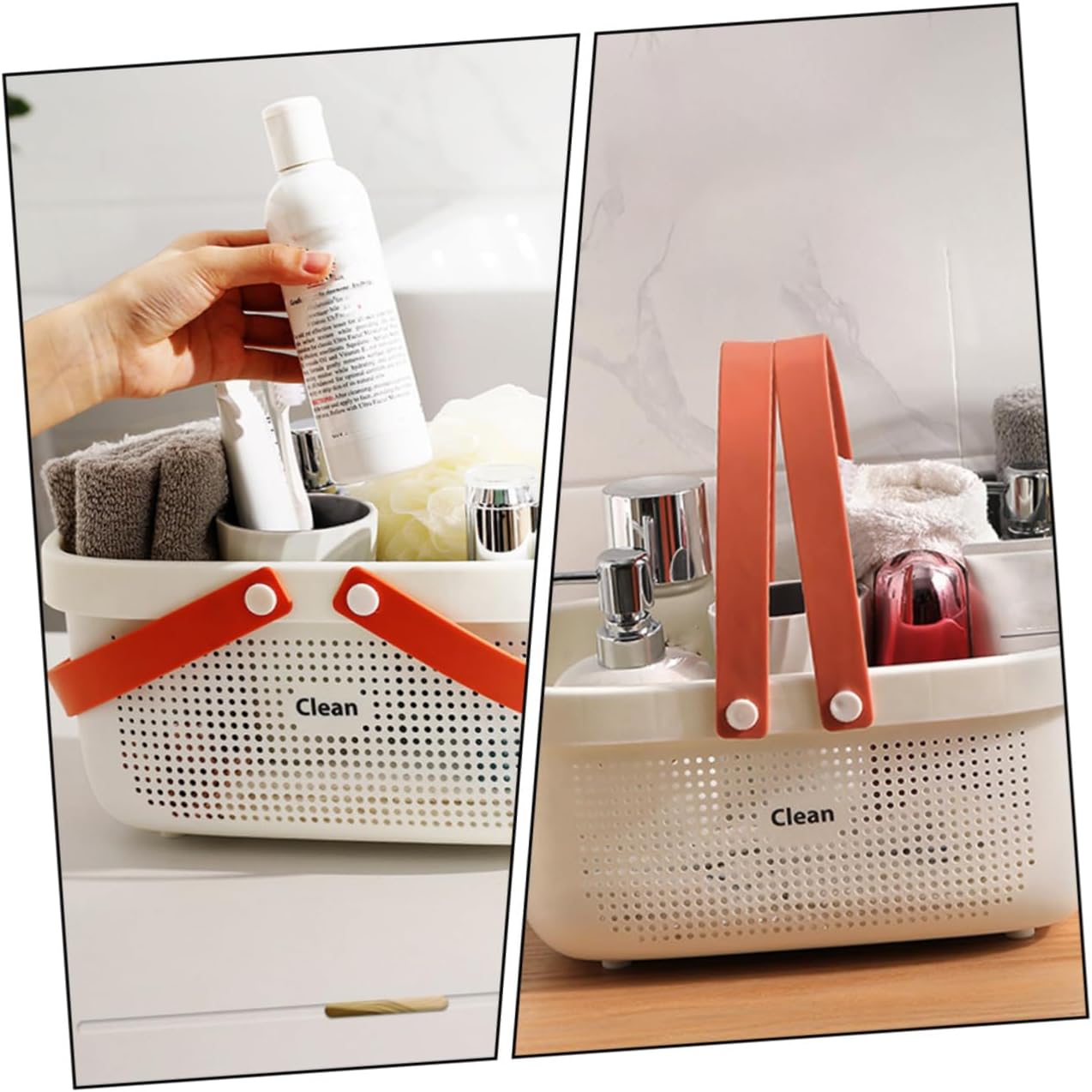COSMEVIVI Hanging Shower Rustproof Storage Basket with Handle