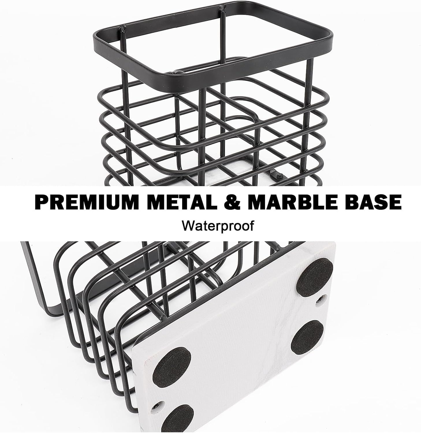 HarJue Toothbrush Holder with Marble Base and 2 Slots