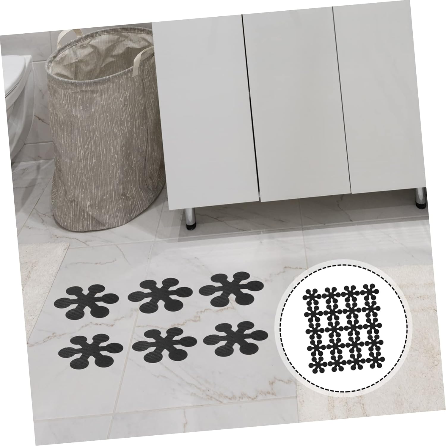 Ciieeo 20pcs Non-Slip Bath Stickers Waterproof Safety Adhesive Sticks Black