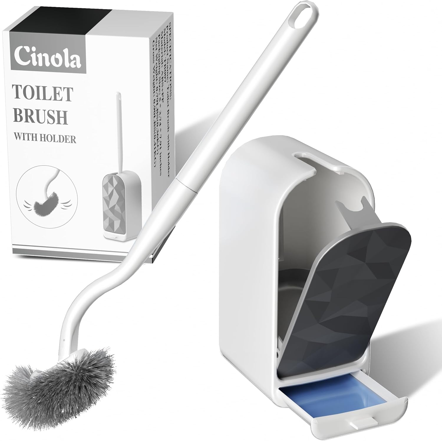 Cinola Toilet Brush and Wall Holder Set