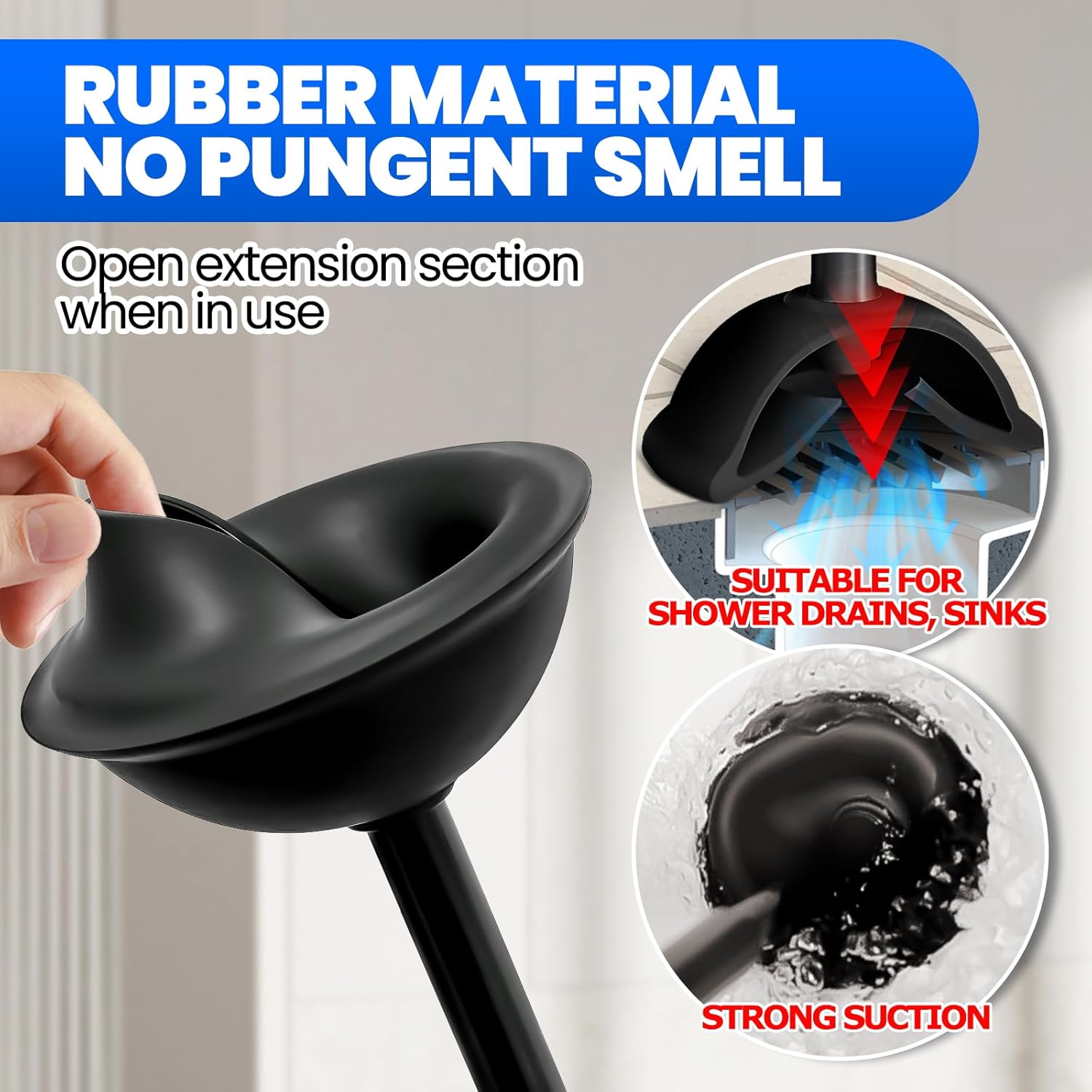 Denvlex 2Pack 2 in 1 Toilet Brush and Plunger Set