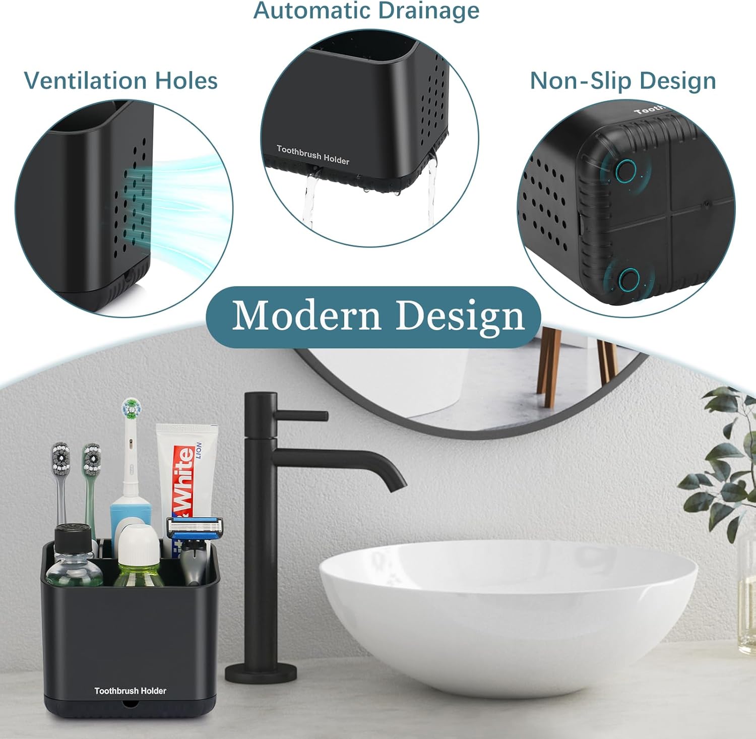 PARKMANI 4 Slot Toothbrush Holder for Bathroom 1
