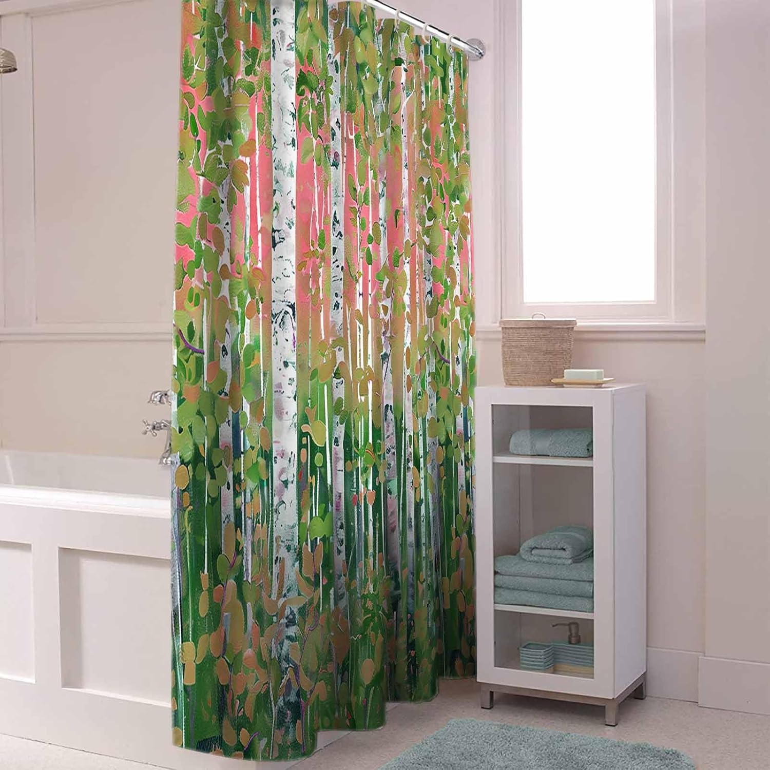 72 Inches Waterproof Shower Curtain Set with 12 Hooks 1