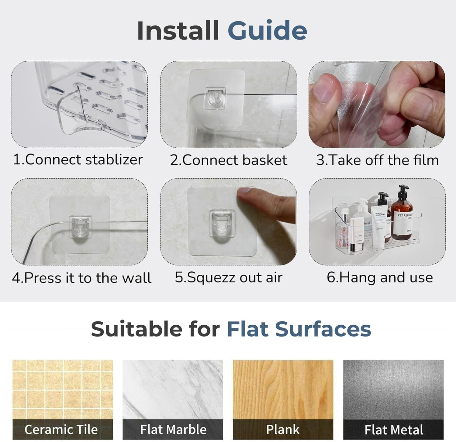 DEEIF Shower Caddy Adhesive Replacement 6-Pack