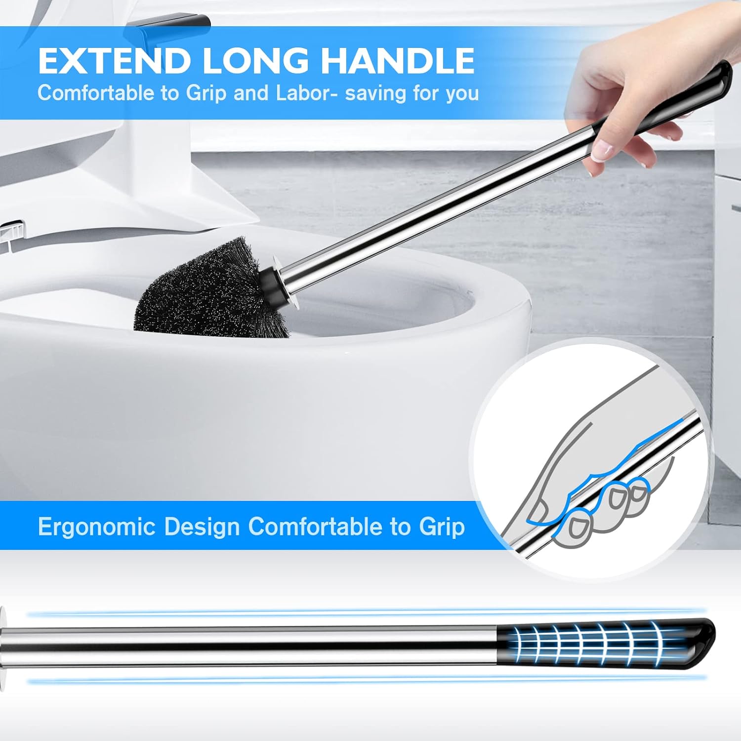 Wsedor Toilet Brush and Holder 2 Pack