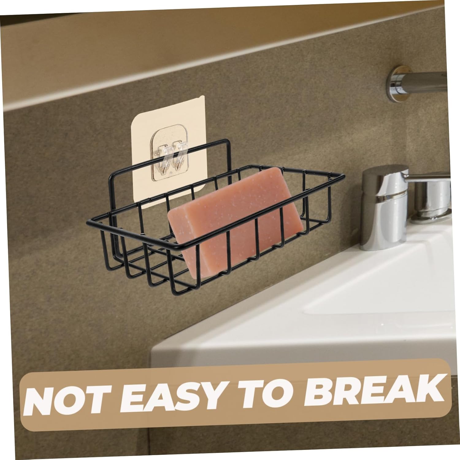 SOPOTUTU Silver Metal Bathroom Soap Holder Rack