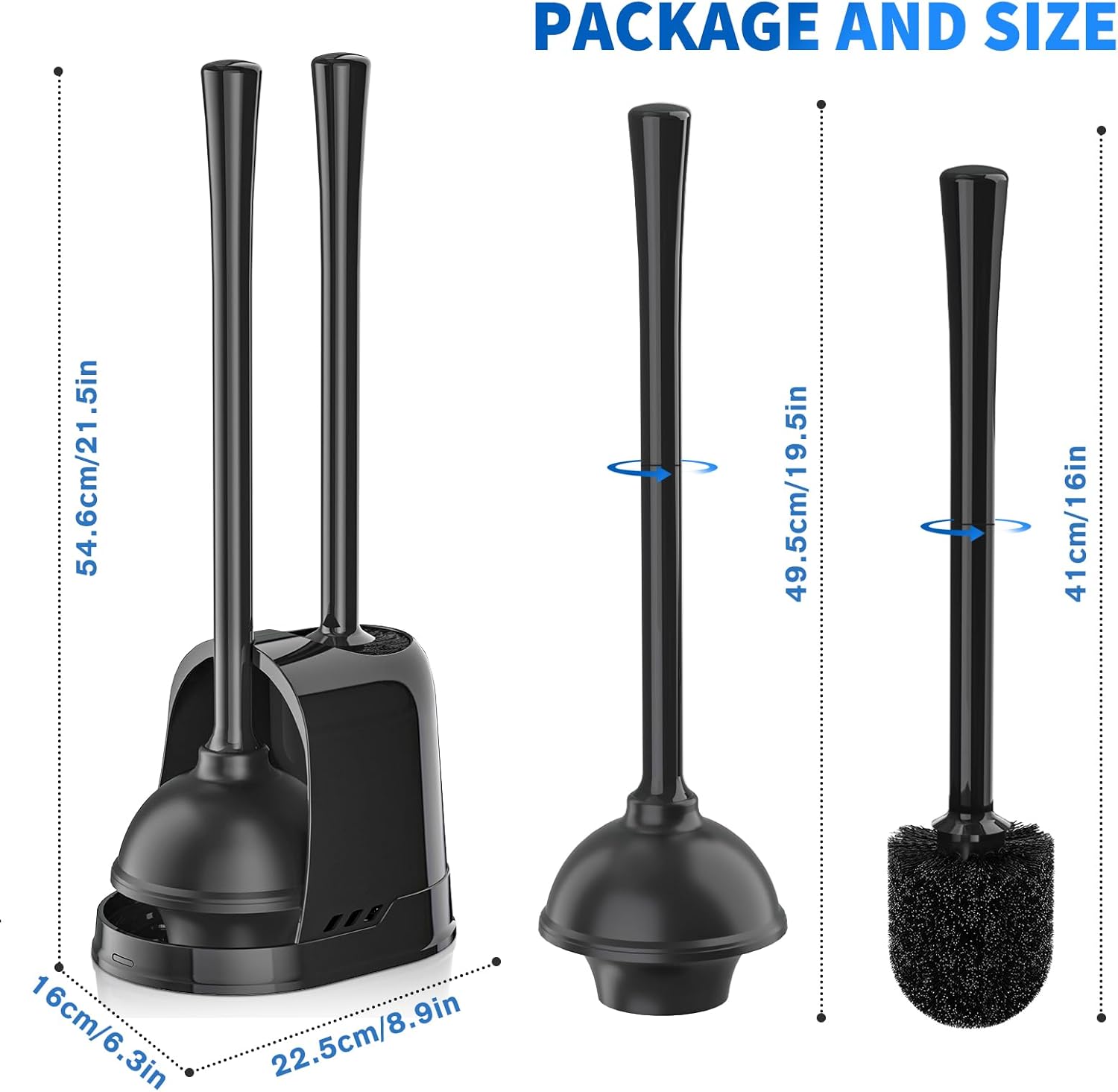 LOVLOY 2-in-1 Toilet Plunger and Brush Set