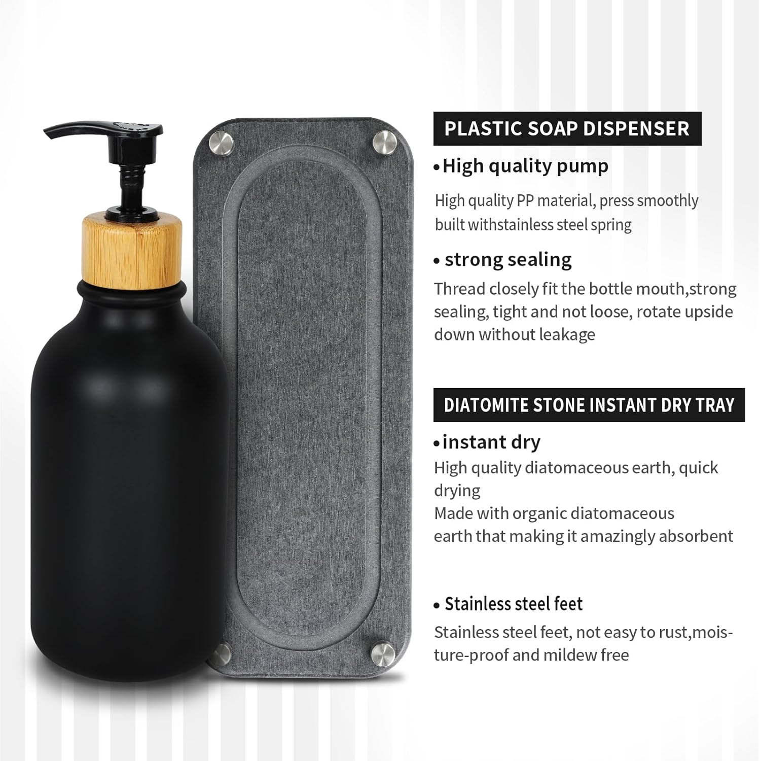 Matte Black Bathroom Accessories Set 7pcs