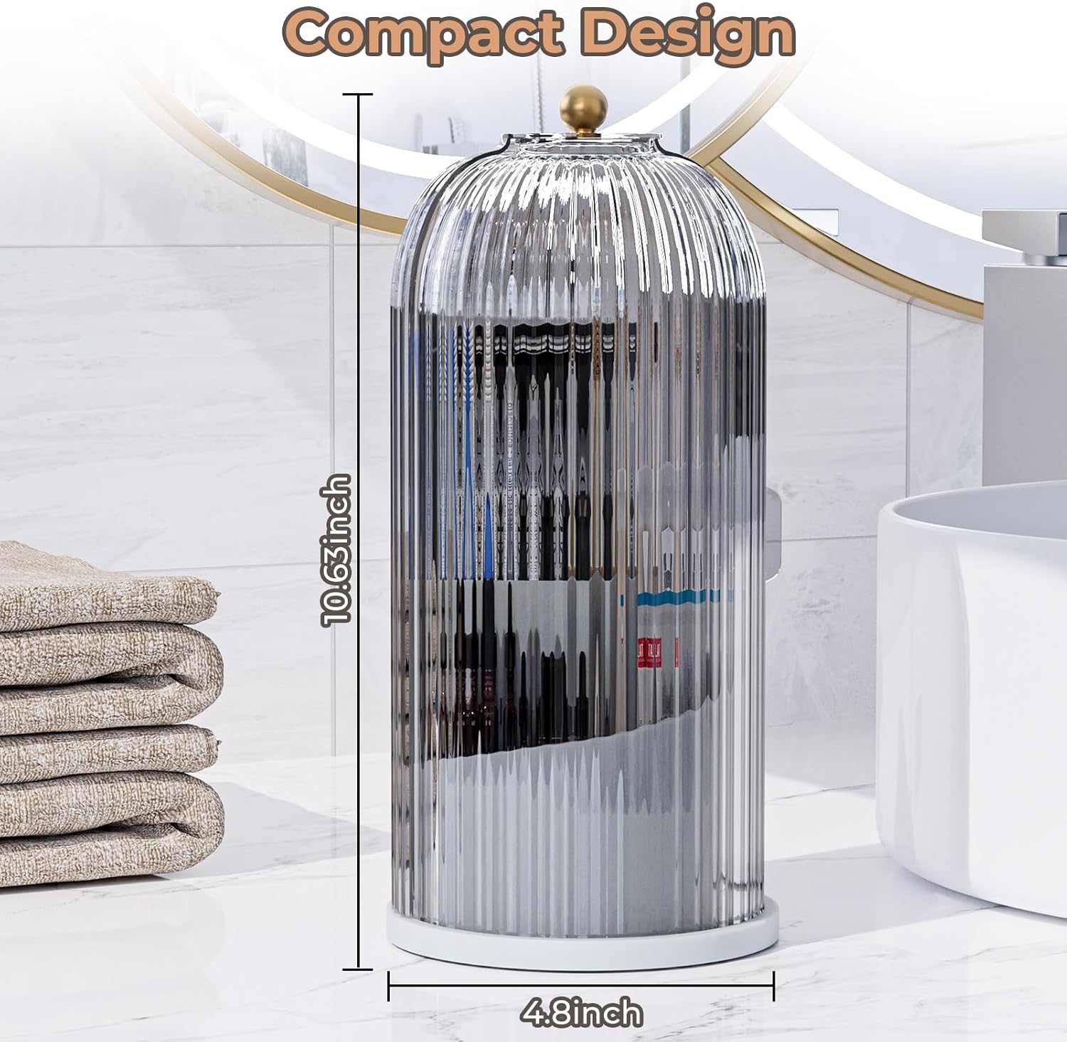 Omrisy Toothbrush Holder with Sliding Lid and 360 Rotation 1