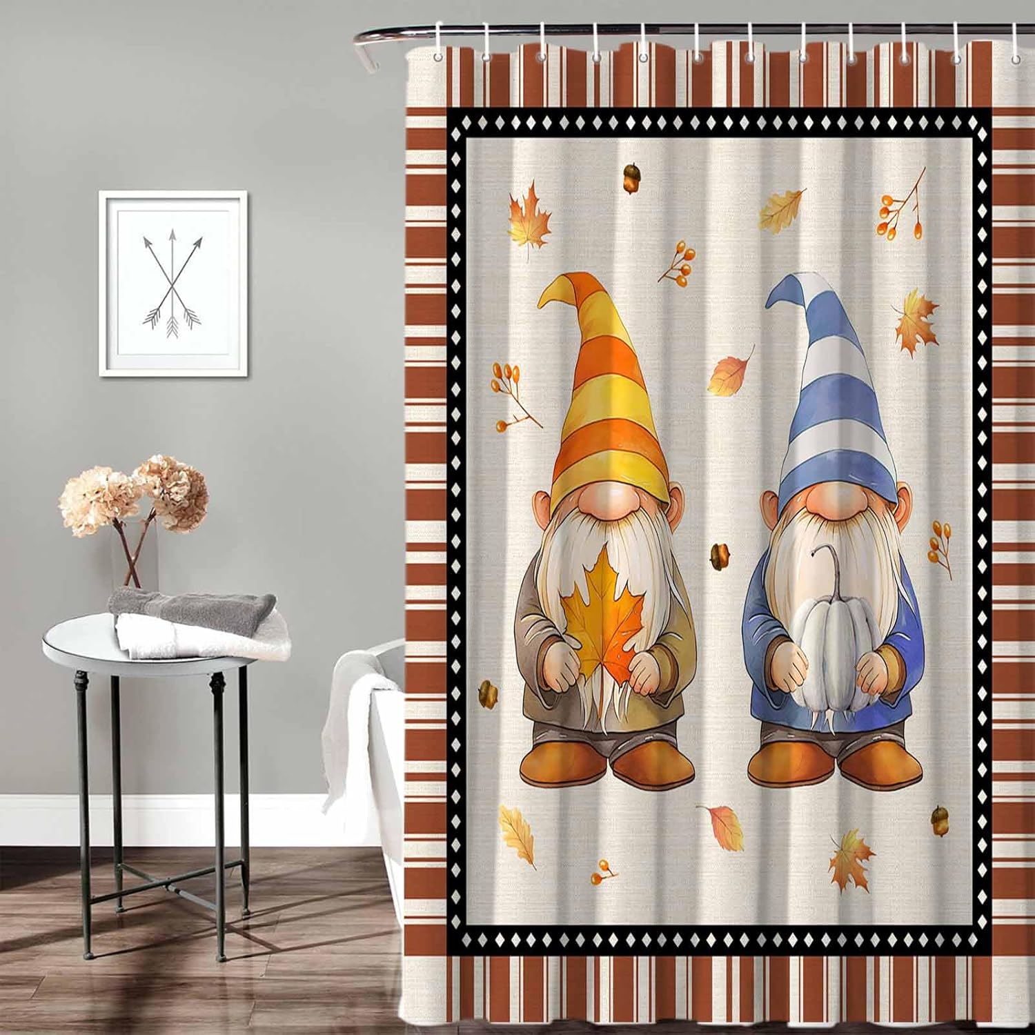 Funnywall88 72x72 Inch Dwarfs Retro Shower Curtain Set with 12 Hooks