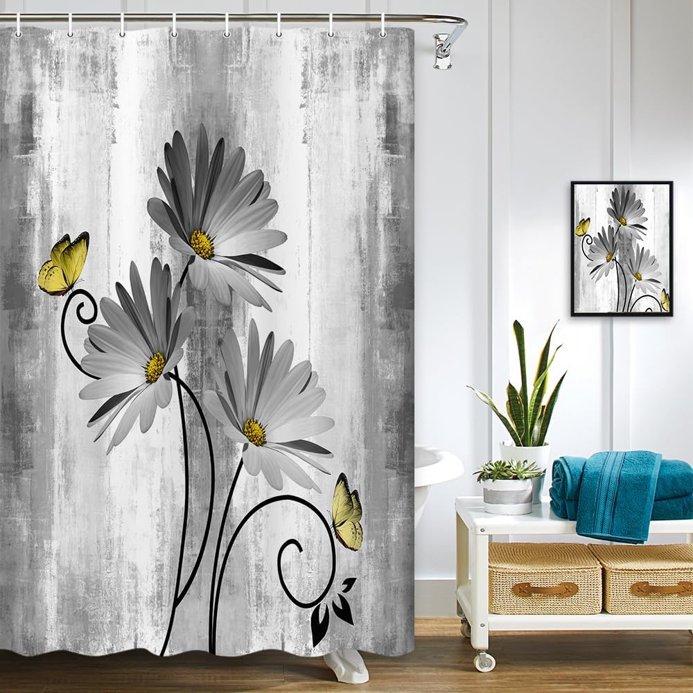 VeiVian Rustic Farmhouse Shower Curtain Set 1