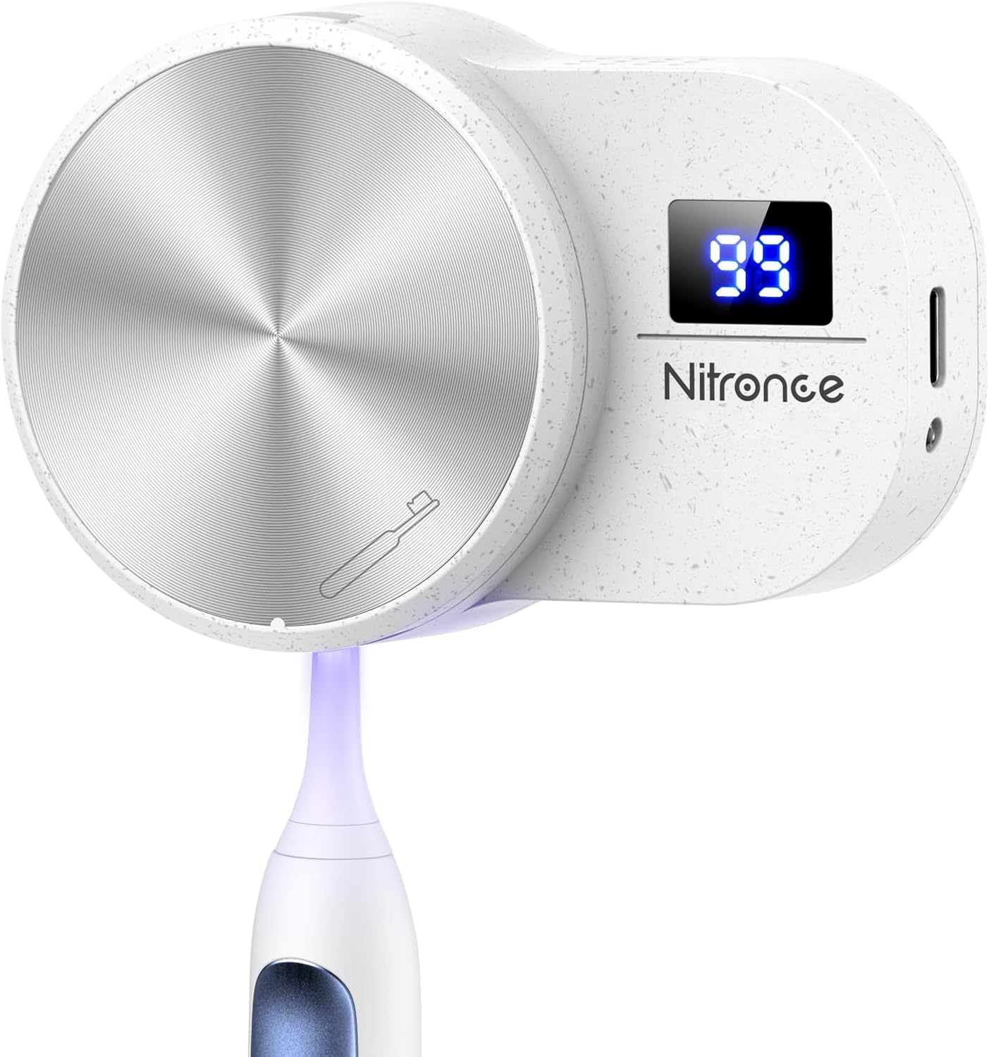 UV Toothbrush Cleaner Holder with Fan and Digital Display