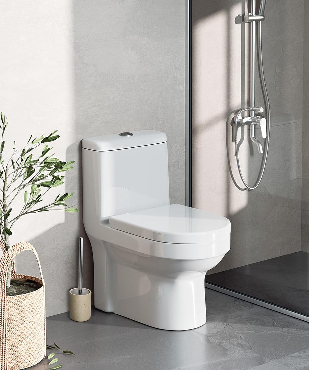 Viosuniu Ceramic Toilet Brush and Holder Set
