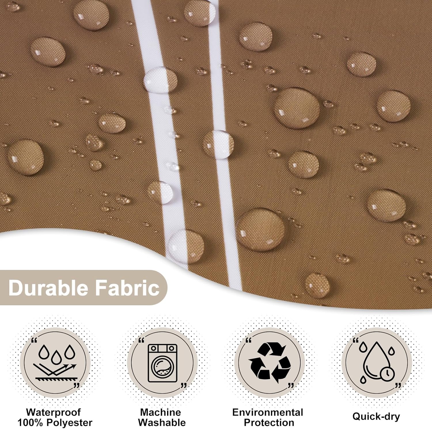 Likiyol Brown Ombre Shower Curtain Set with Snap Liner Waterproof and See Through