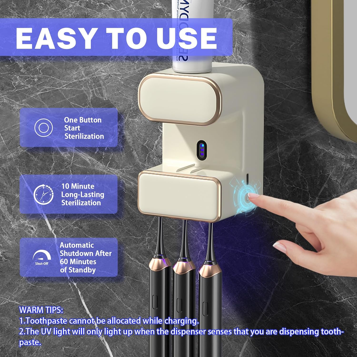 Wekity Automatic Toothpaste Dispenser with 3 Slots