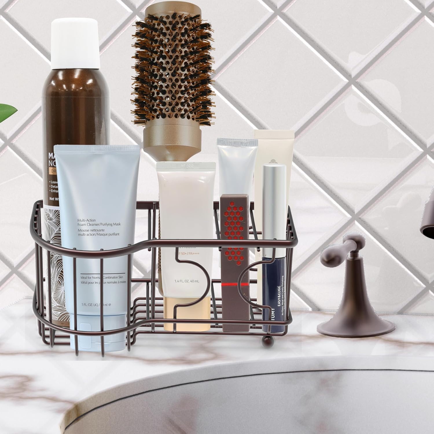 Simple Houseware 6 Slots Toothbrush Holder with Side Slots Bronze