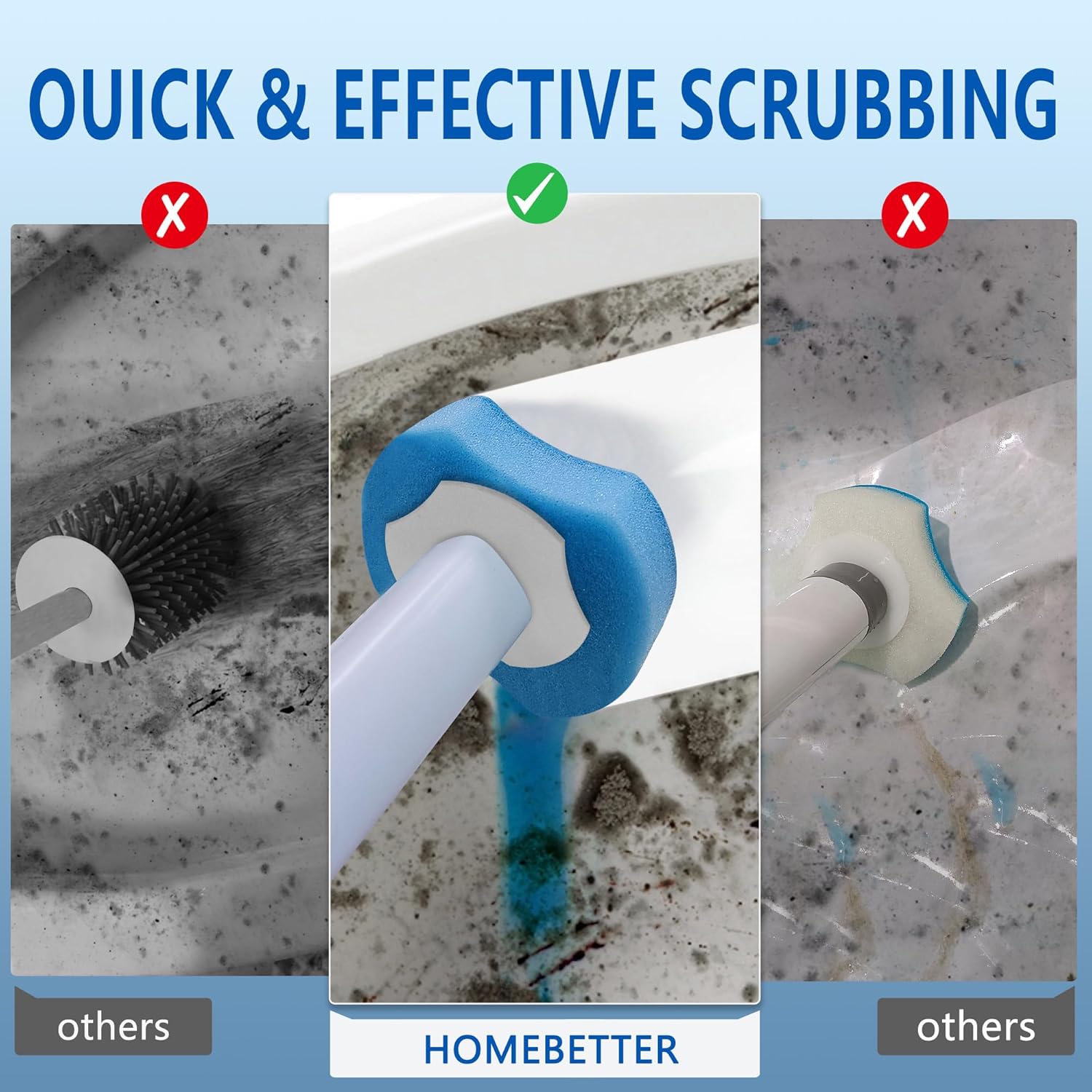 144 Count Toilet Brush Refills Upgrade for Bathroom Cleaning