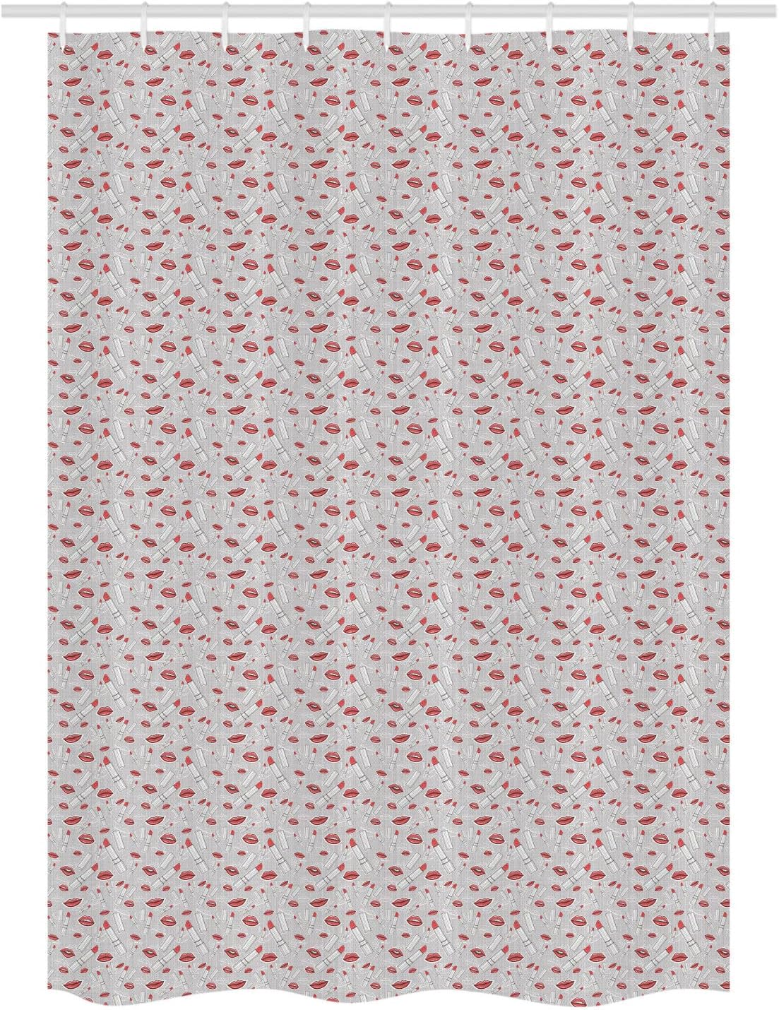 Ambesonne Hipster Shower Curtain Set Red Grey
