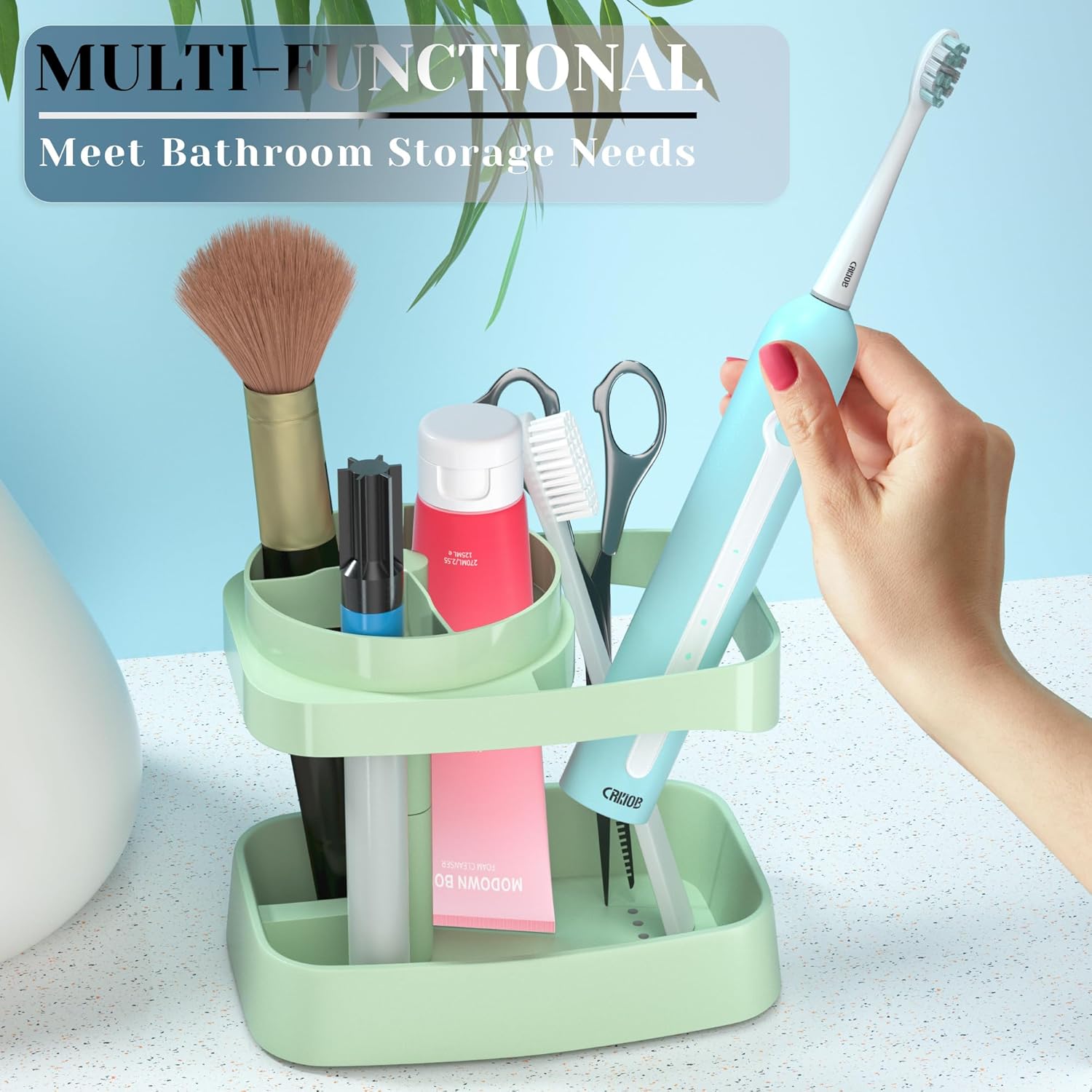 CRKIOB Family Toothbrush Holder with Drainage and Ventilation