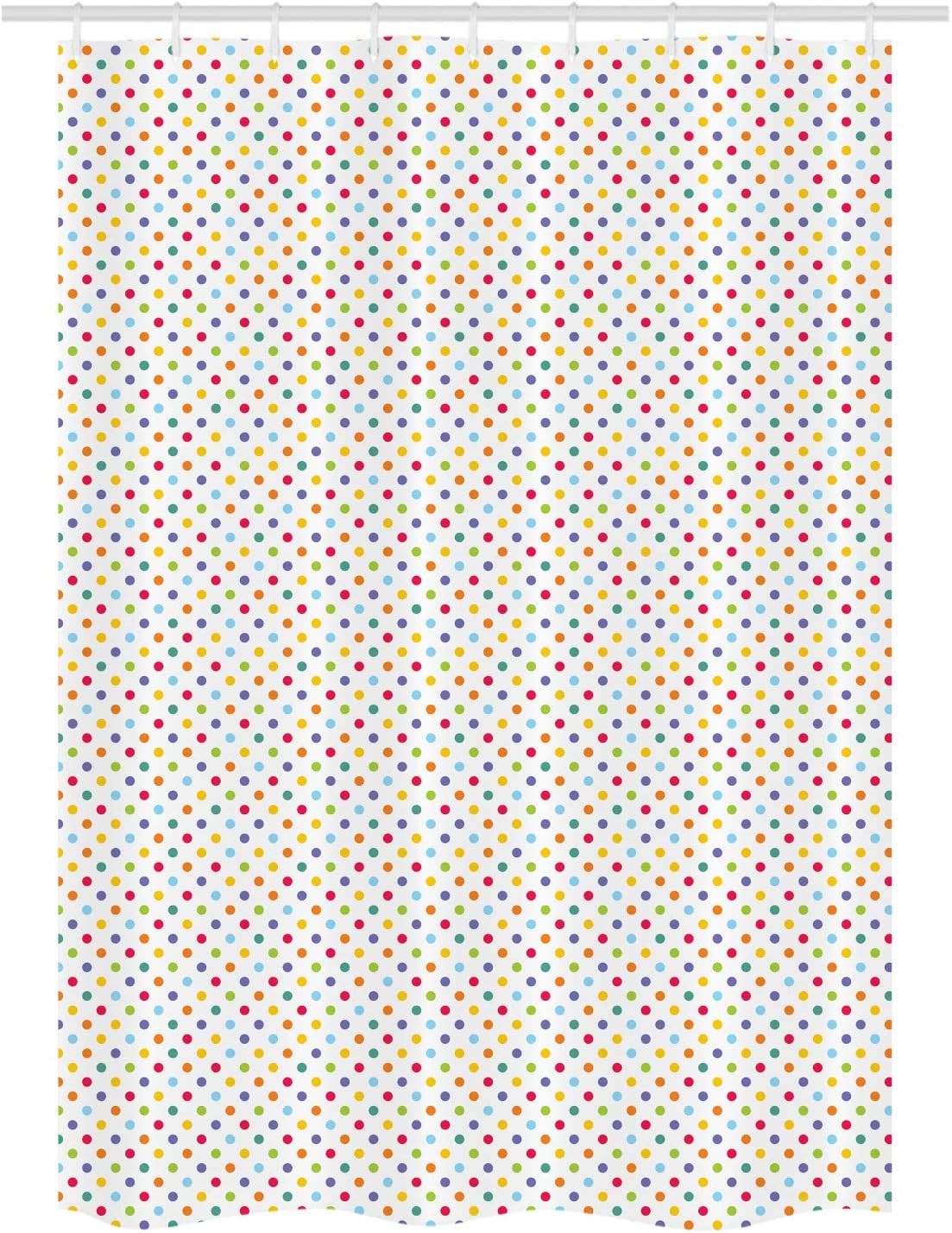 Ambesonne Abstract Polka Dots Shower Curtain Set