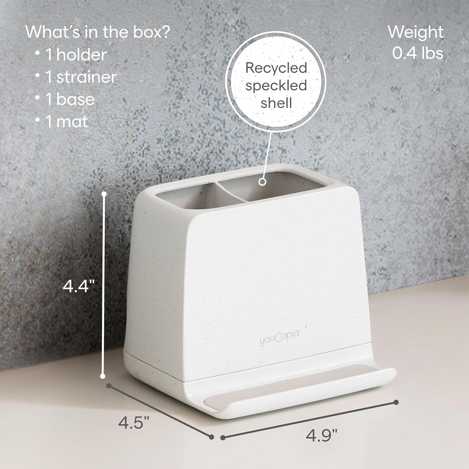 YouCopia Ledge Toothbrush Holder 2-Slot