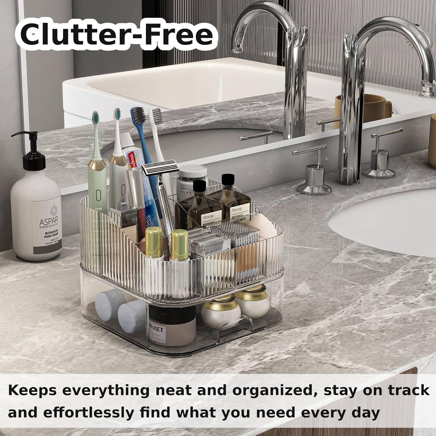 YOOLENS Toothbrush Toothpaste Holder 7 Slots Organizer